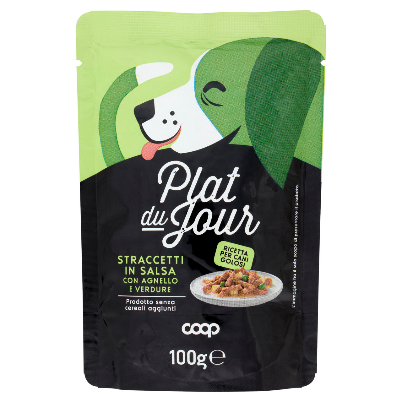 Umido cane straccetti in salsa con agnello e verdure coop plat du jour g100