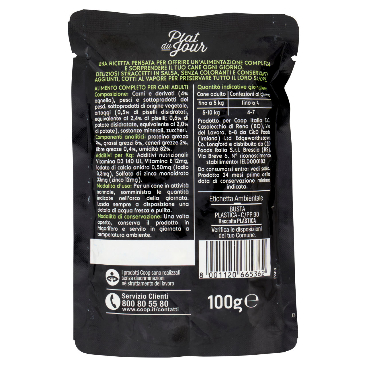 Umido cane straccetti in salsa con agnello e verdure coop plat du jour g100 - Immagine 21