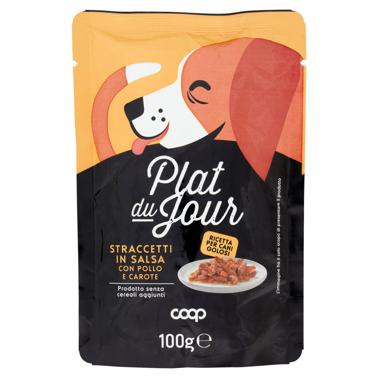 Umido cane straccetti in salsa con pollo e carote coop plat du jour g100