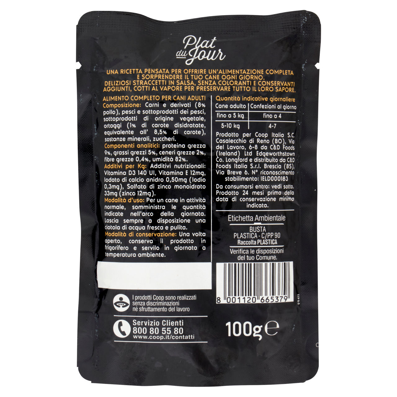 Umido cane straccetti in salsa con pollo e carote coop plat du jour g100 - Immagine 51