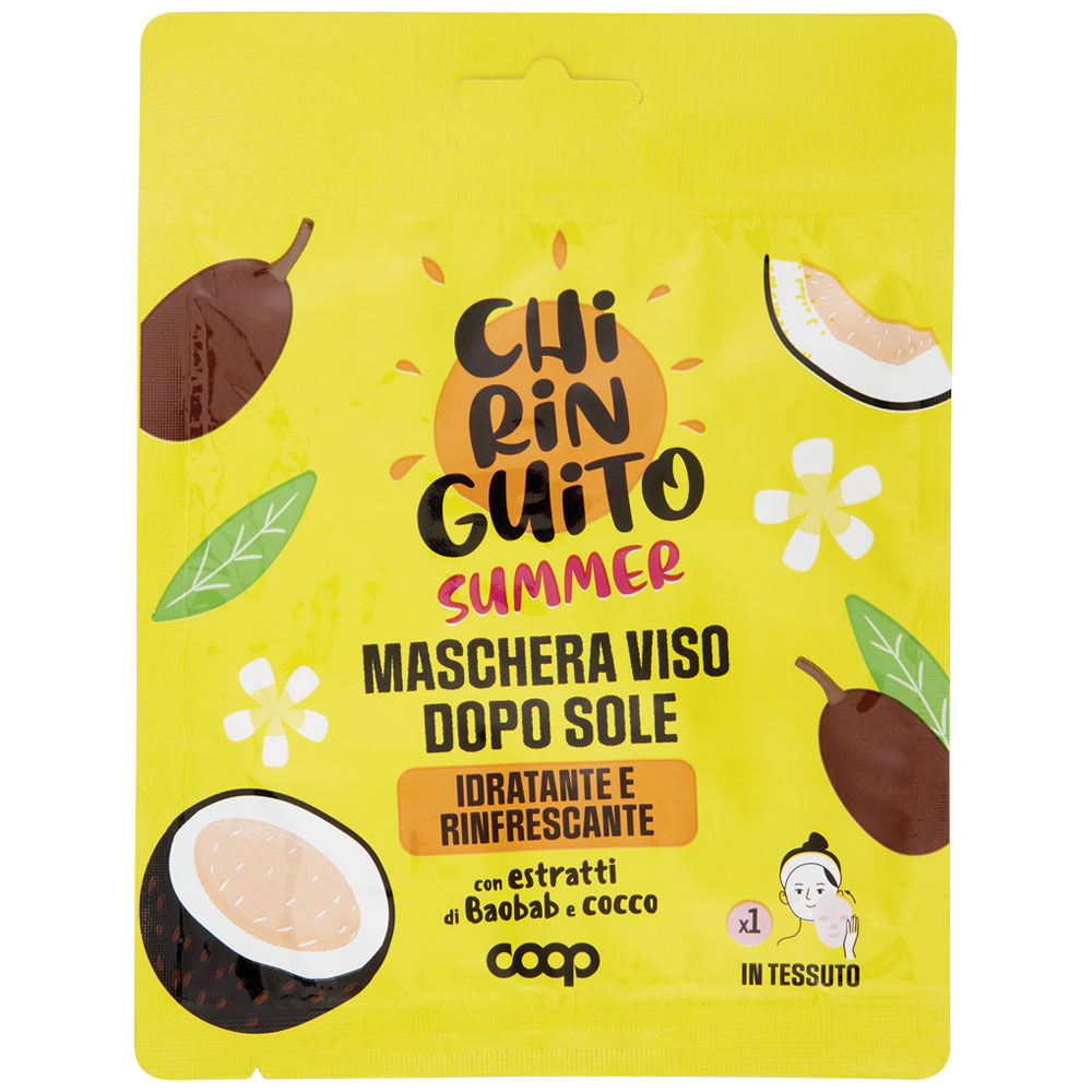 Maschera viso doposole in tessuto 1 pz
