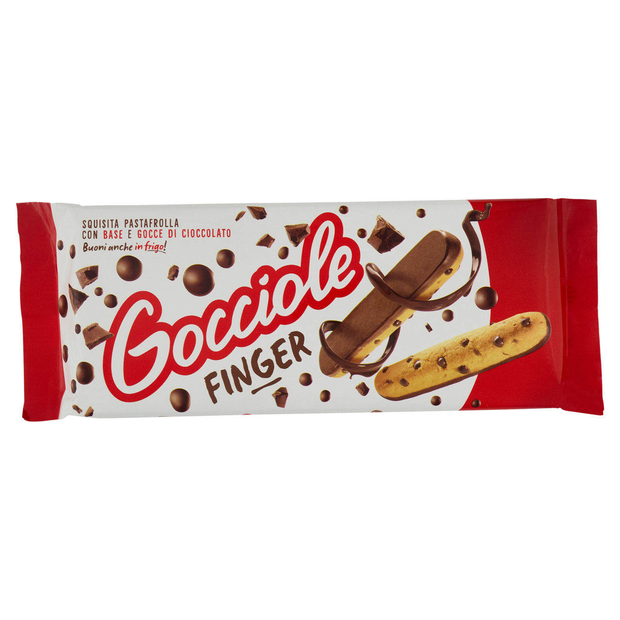 Biscotti frollini finger con gocce e fondo di cioccolato 120 gr