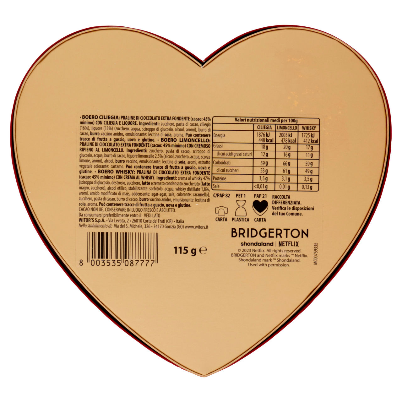 Cioccolatini boero extra fondenti con ripieno assortito bridgerton 115 gr - Immagine 51
