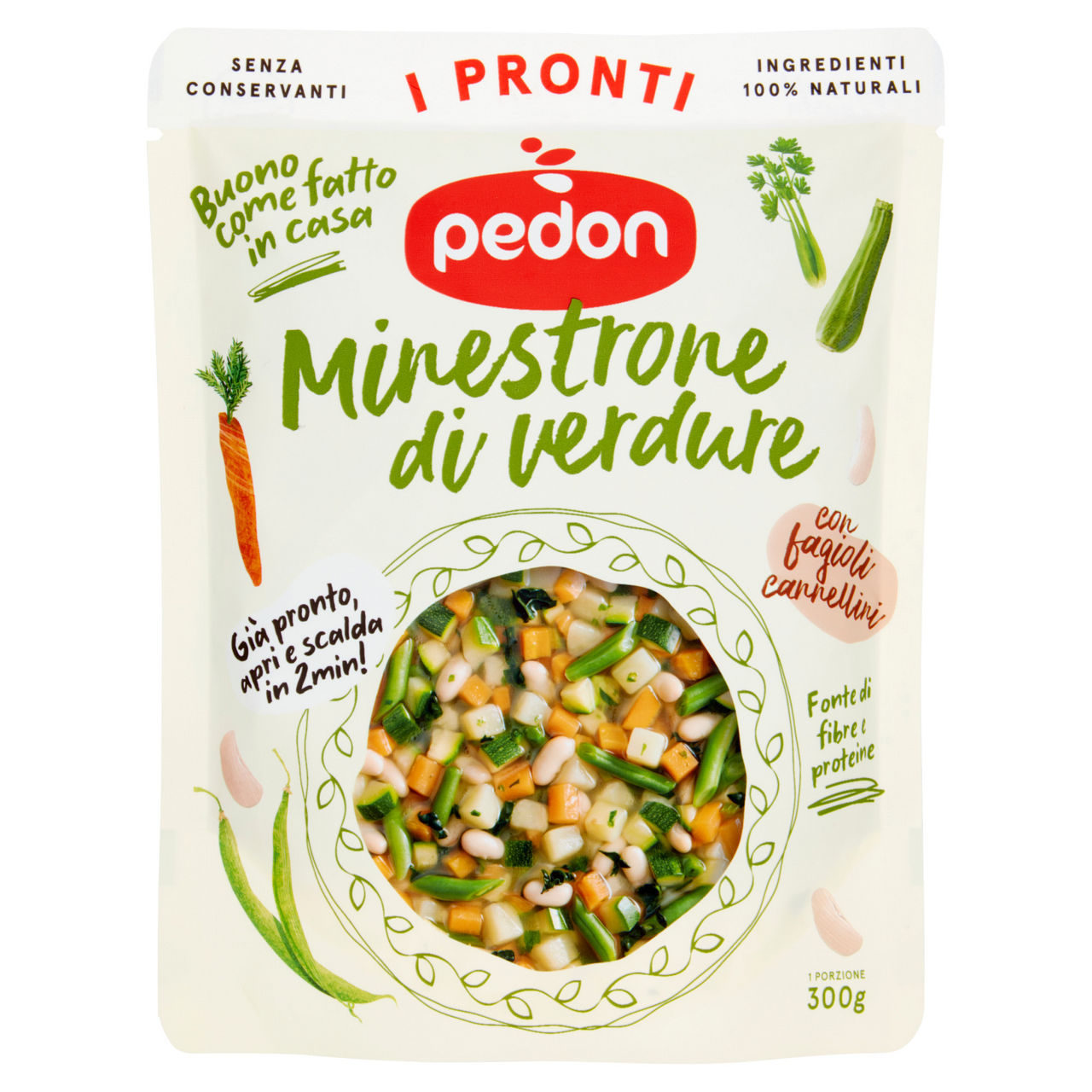 Minestrone di verdure con fagioli cannellini 300 gr - Immagine 01