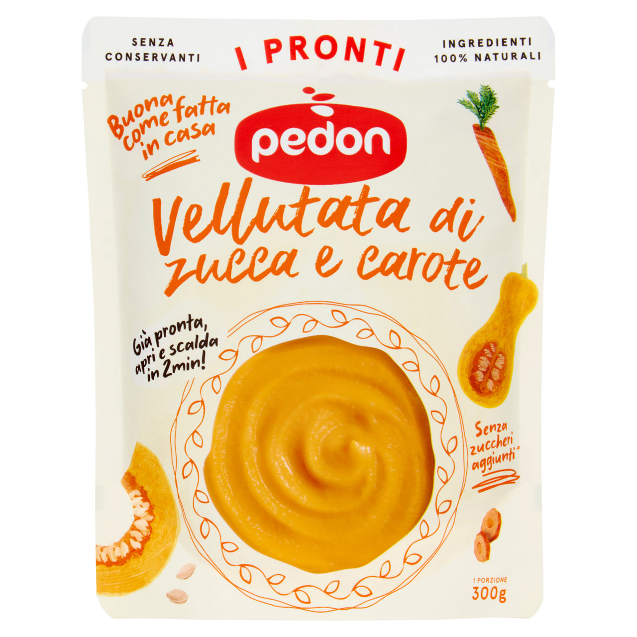 Vellutata di zucca e carote 300 gr - Immagine 01