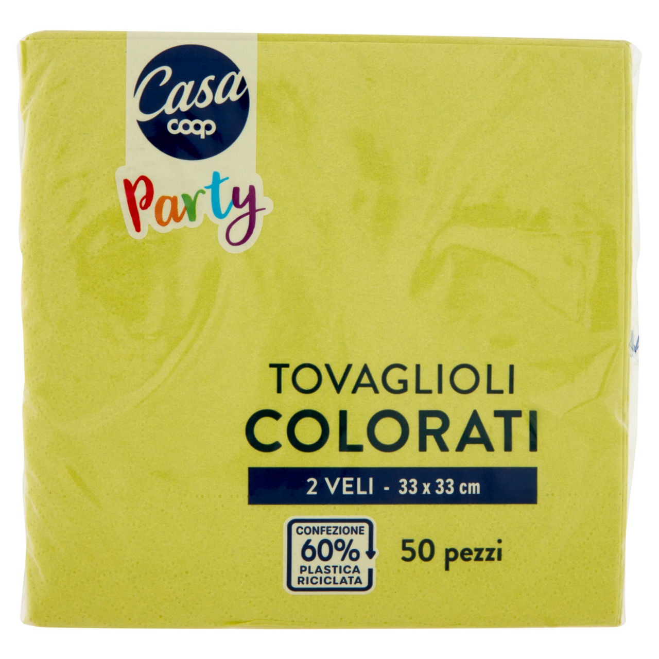Tovaglioli colorati coop casa 2veli 33x33cm verdi fsc pz.50 - Immagine 01