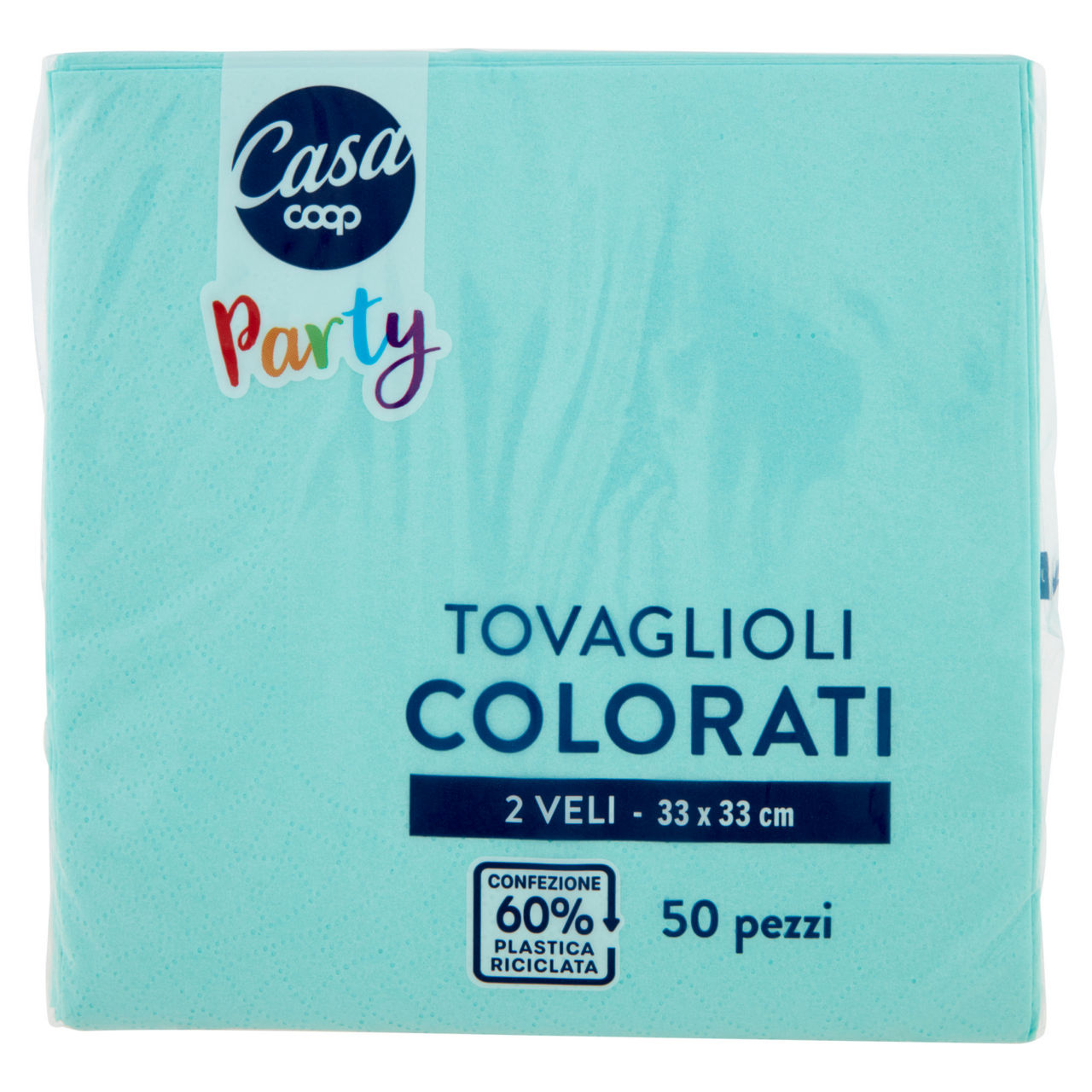 Tovaglioli colorati coop casa 2v 33x33 tiffany fsc pz.50 - Immagine 01