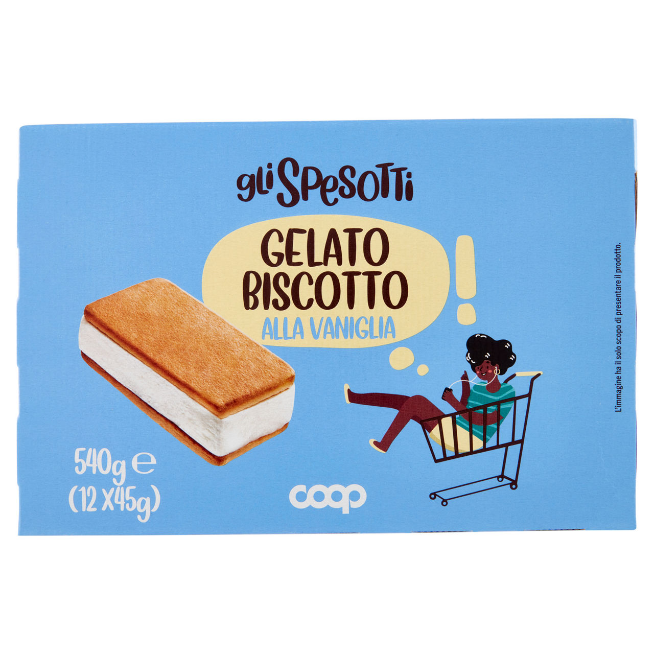 Biscotto gelato alla vaniglia 12 pz 540 gr - Immagine 01