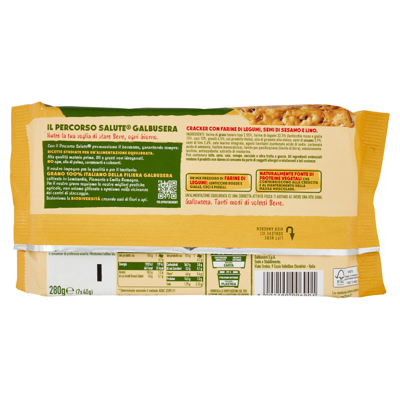 Crackers con farina di legumi e con semi di sesamo e lino 280 gr - Immagine 51