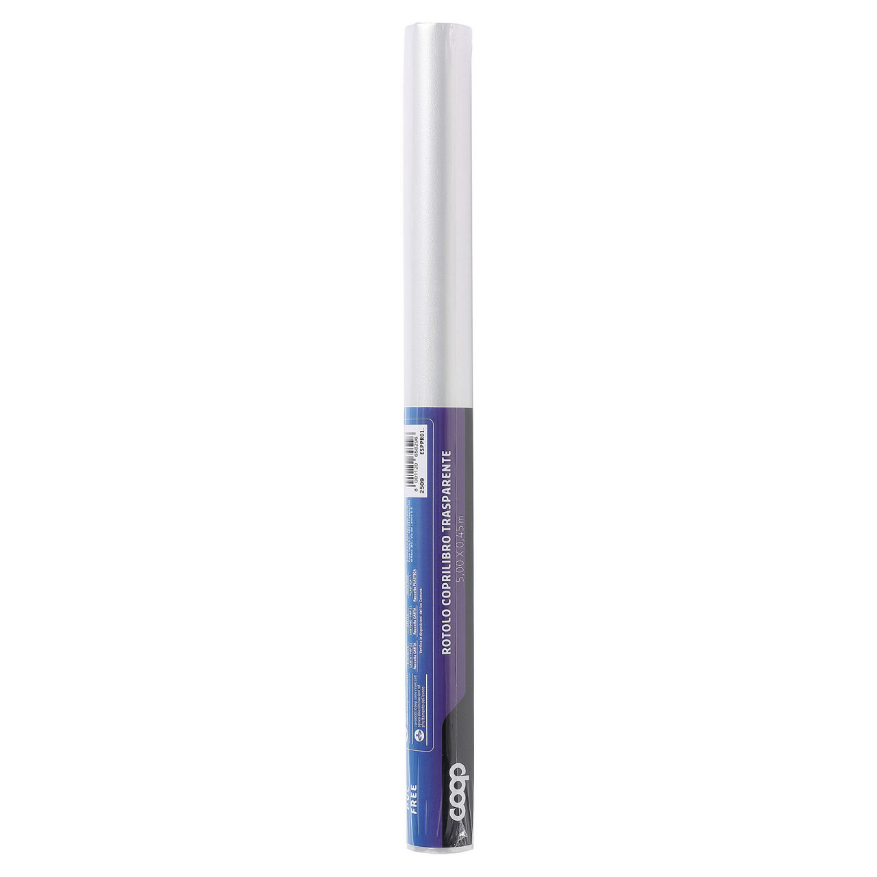 Rotolo coprilibro trasparente dim 5,0 x 0,45 m