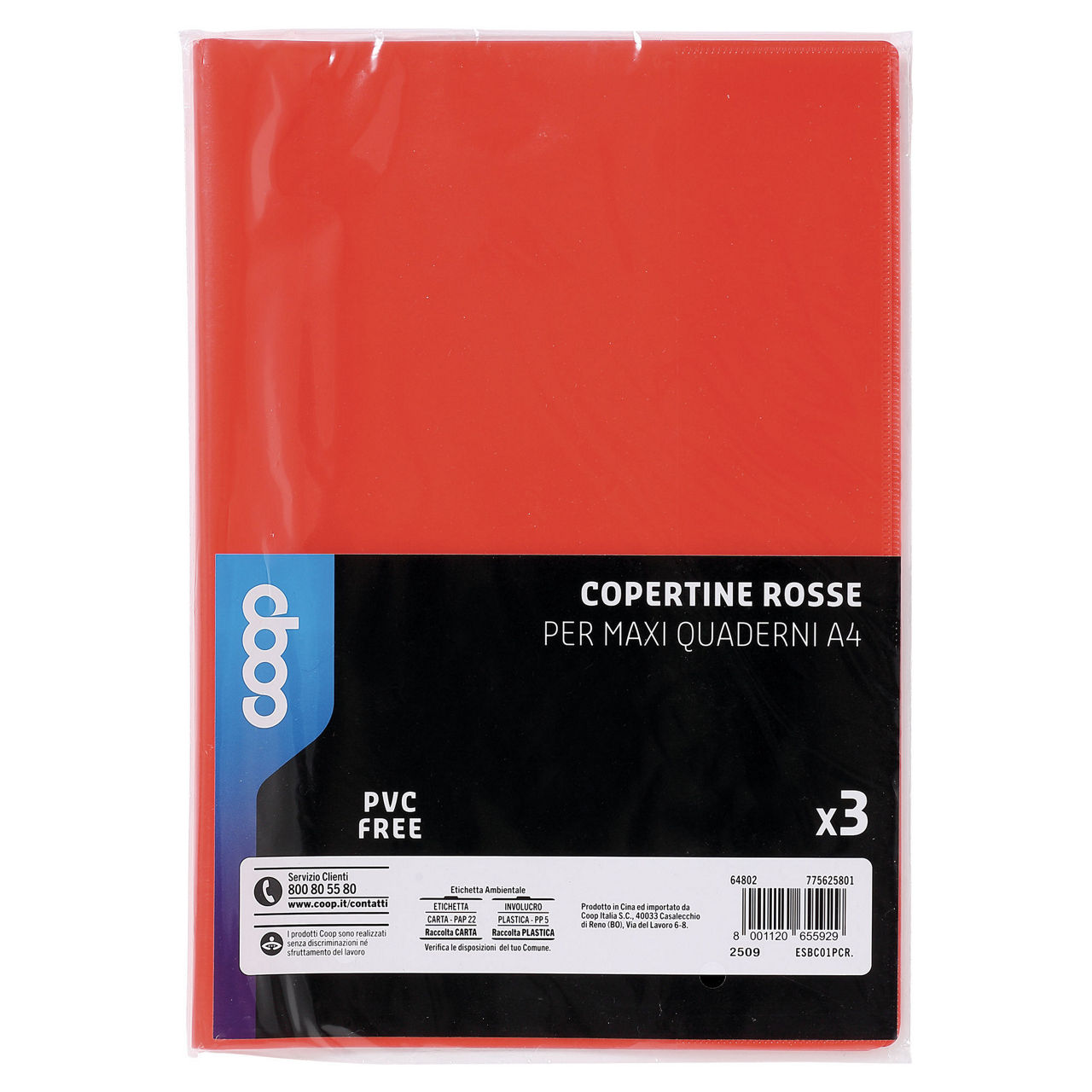3 coprimaxi quaderni coop rosso - Immagine 01