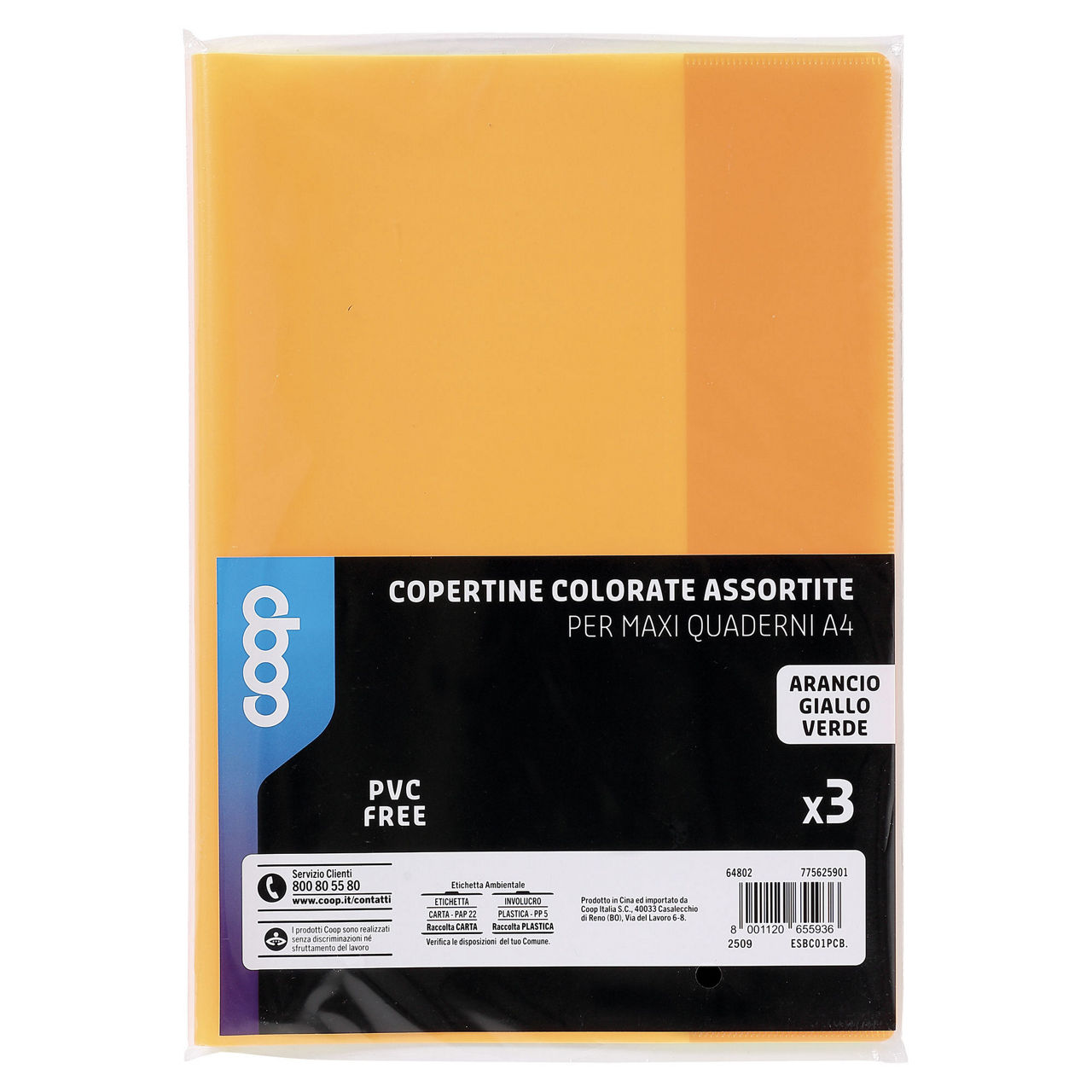 3 coprimaxi quaderni coop colori neon assortiti - Immagine 01