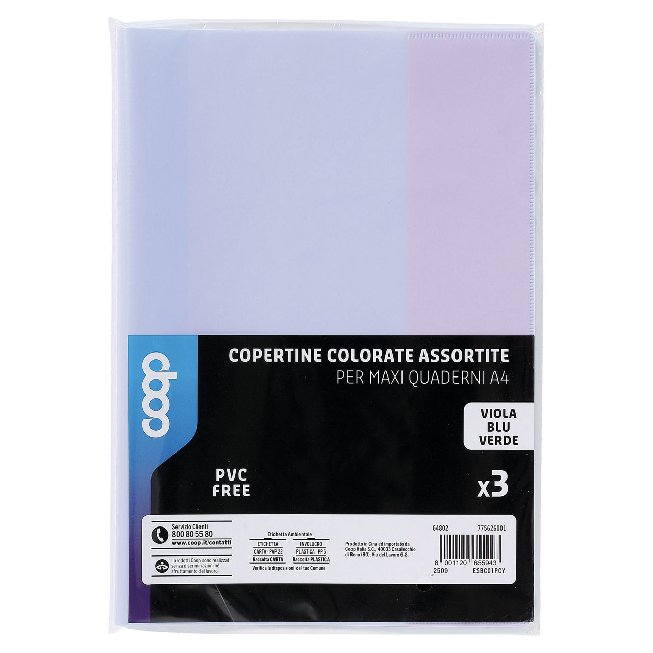 3 coprimaxi quaderni coop colori pastello assortiti