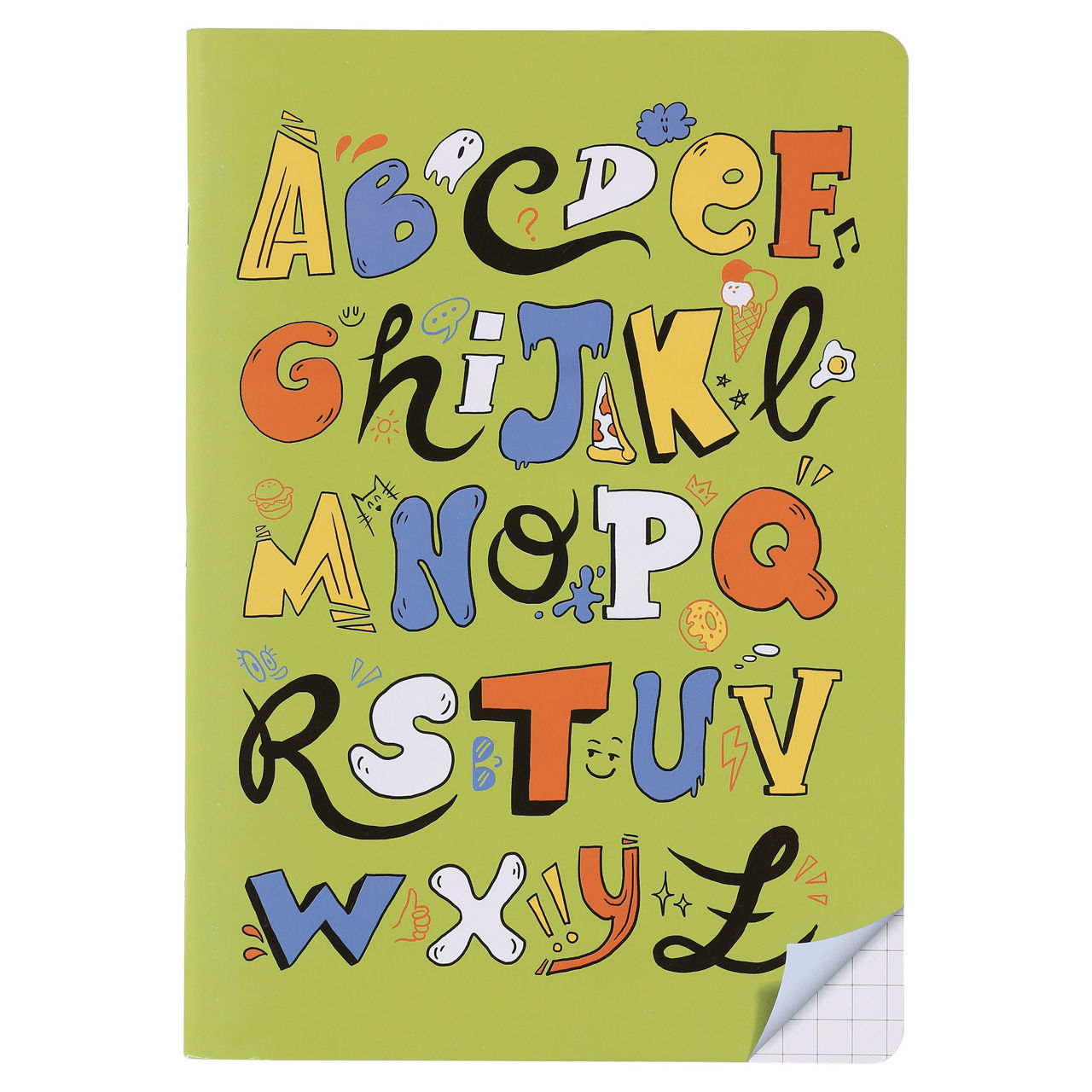 Maxi quaderno in carta FSC rigatura 10 mm colore base verde 80 gr