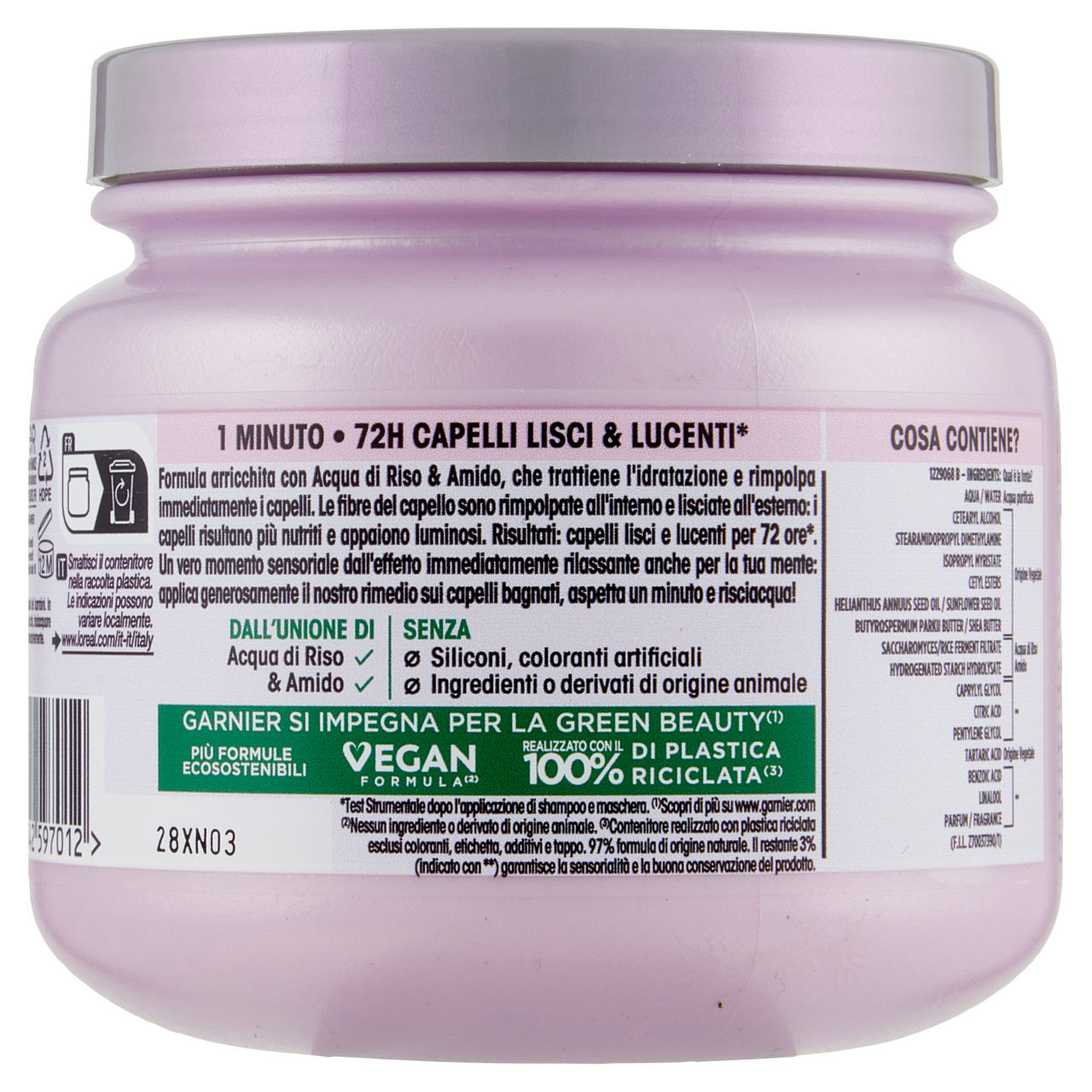 Maschera per capelli lisciante Hair Remedy infuso di acqua di riso amido 340 ml - Immagine 21