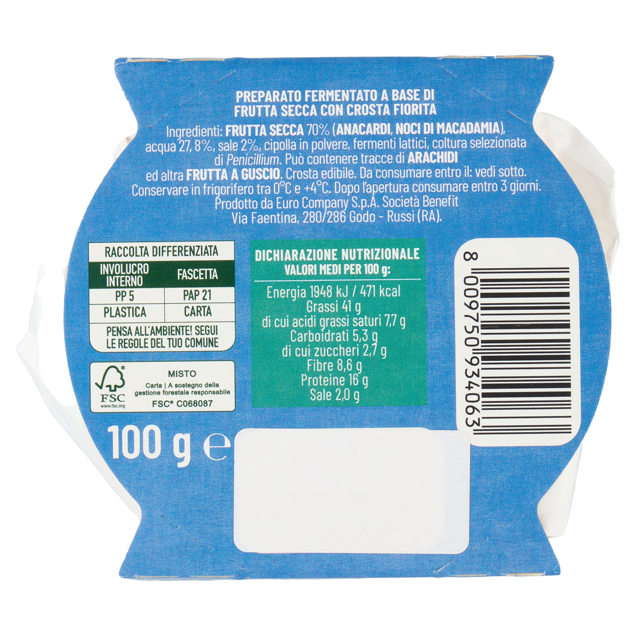 Formaggio vegetale a base di frutta secca con crosta fiorita 100 gr - Immagine 11