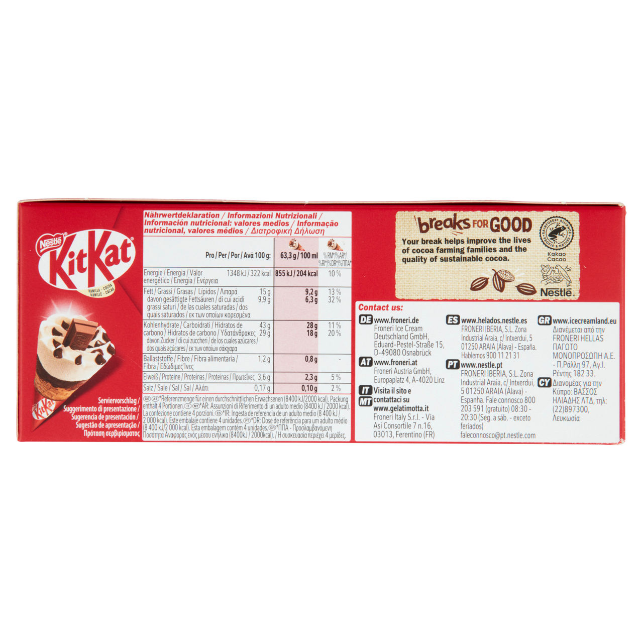 Cono gelato gusto vaniglia e cioccolato 4 pz 253 gr - Immagine 21