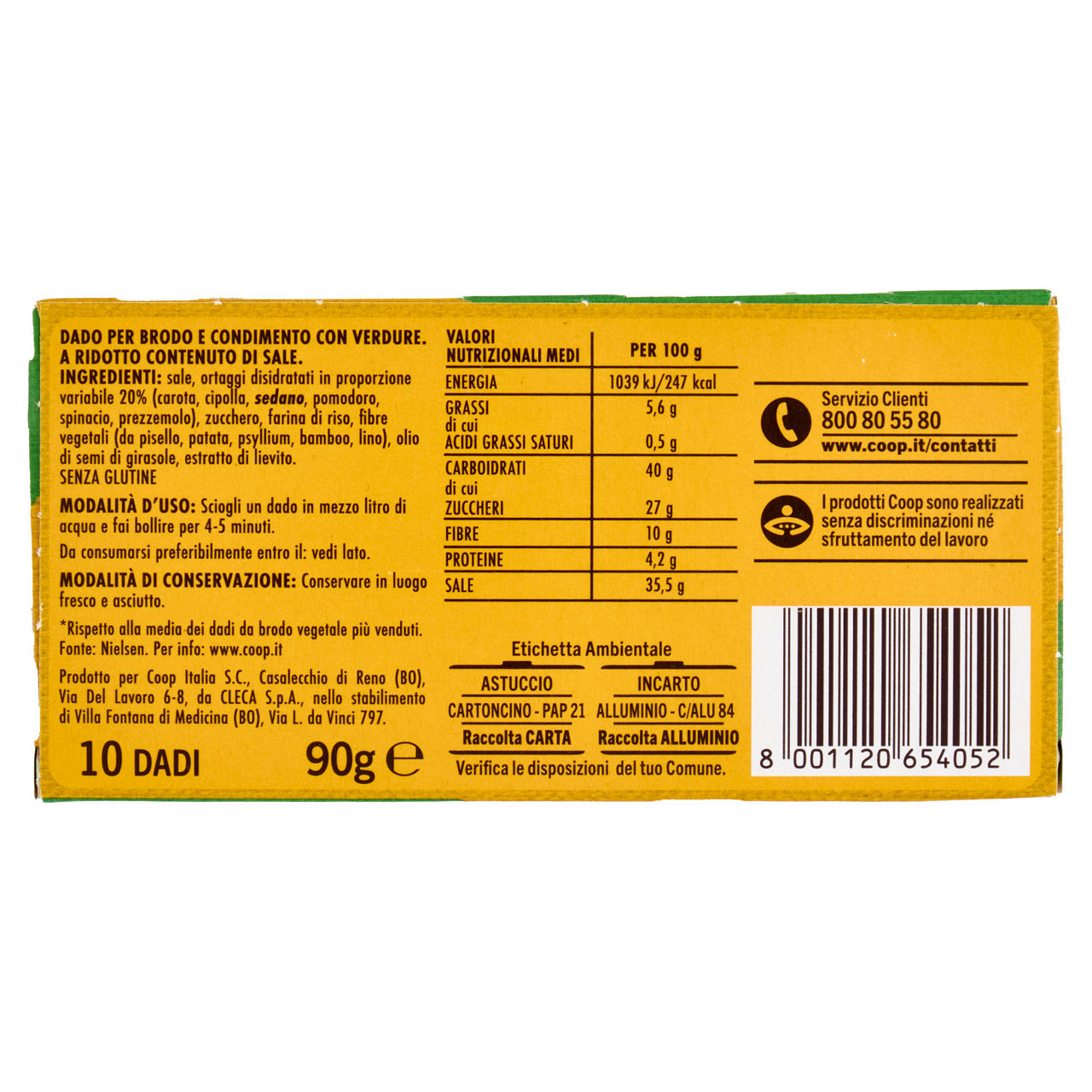 Dado vegetale da brodo a ridotto contenuto di sale 10 pz 90 gr - Immagine 21