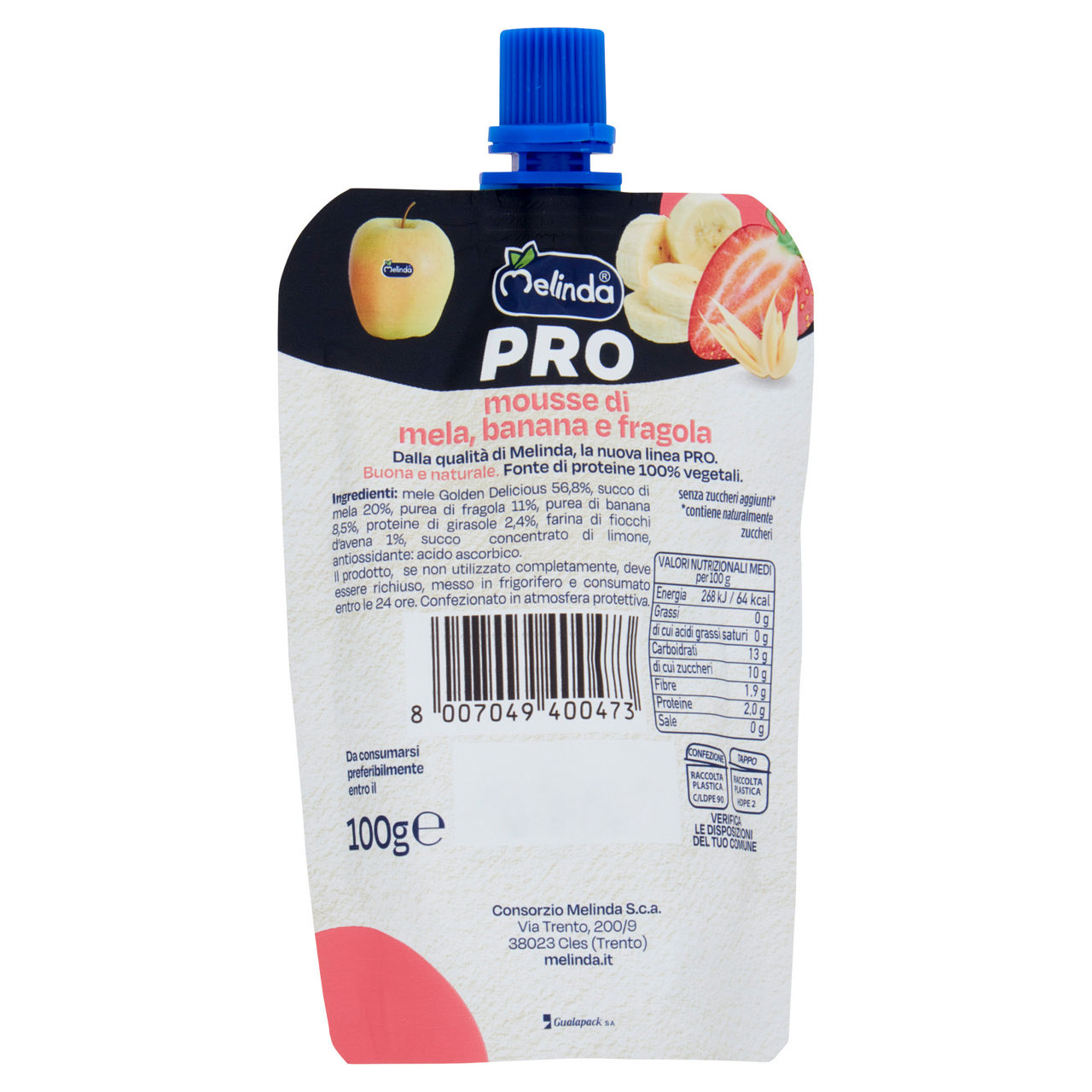 Mousse proteica di mela banana e fragola 100 gr - Immagine 11