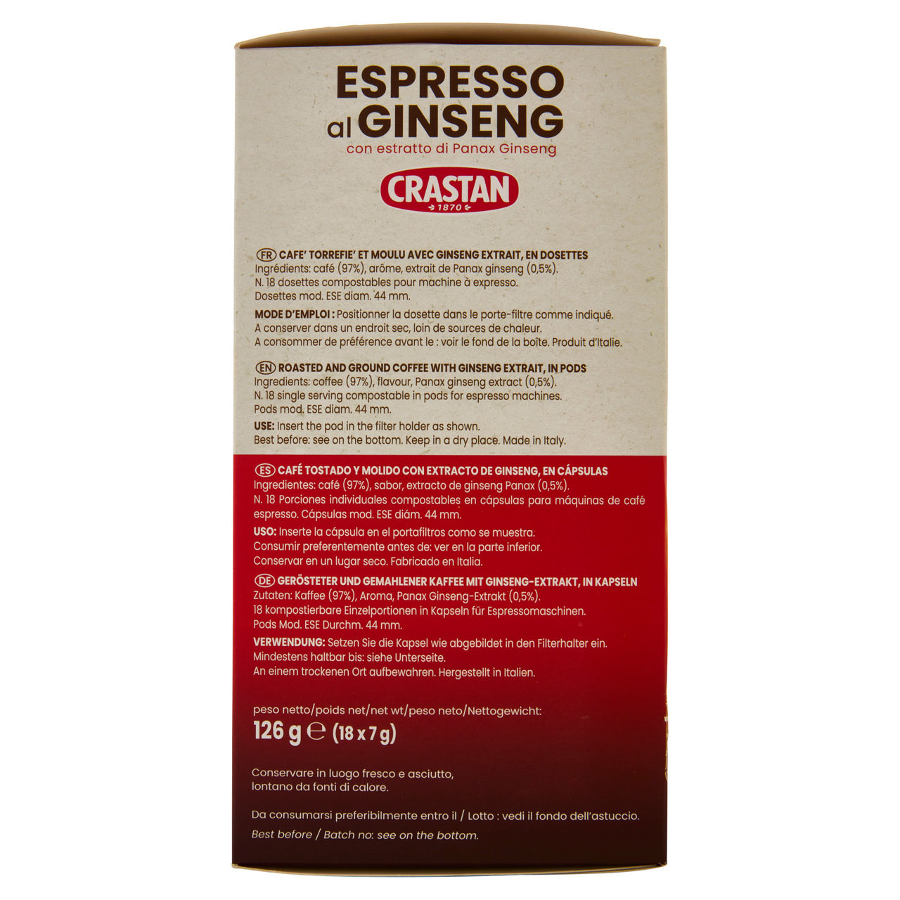 Caffè al ginseng in cialde compostabili per macchine espresso 18 pz - Immagine 21