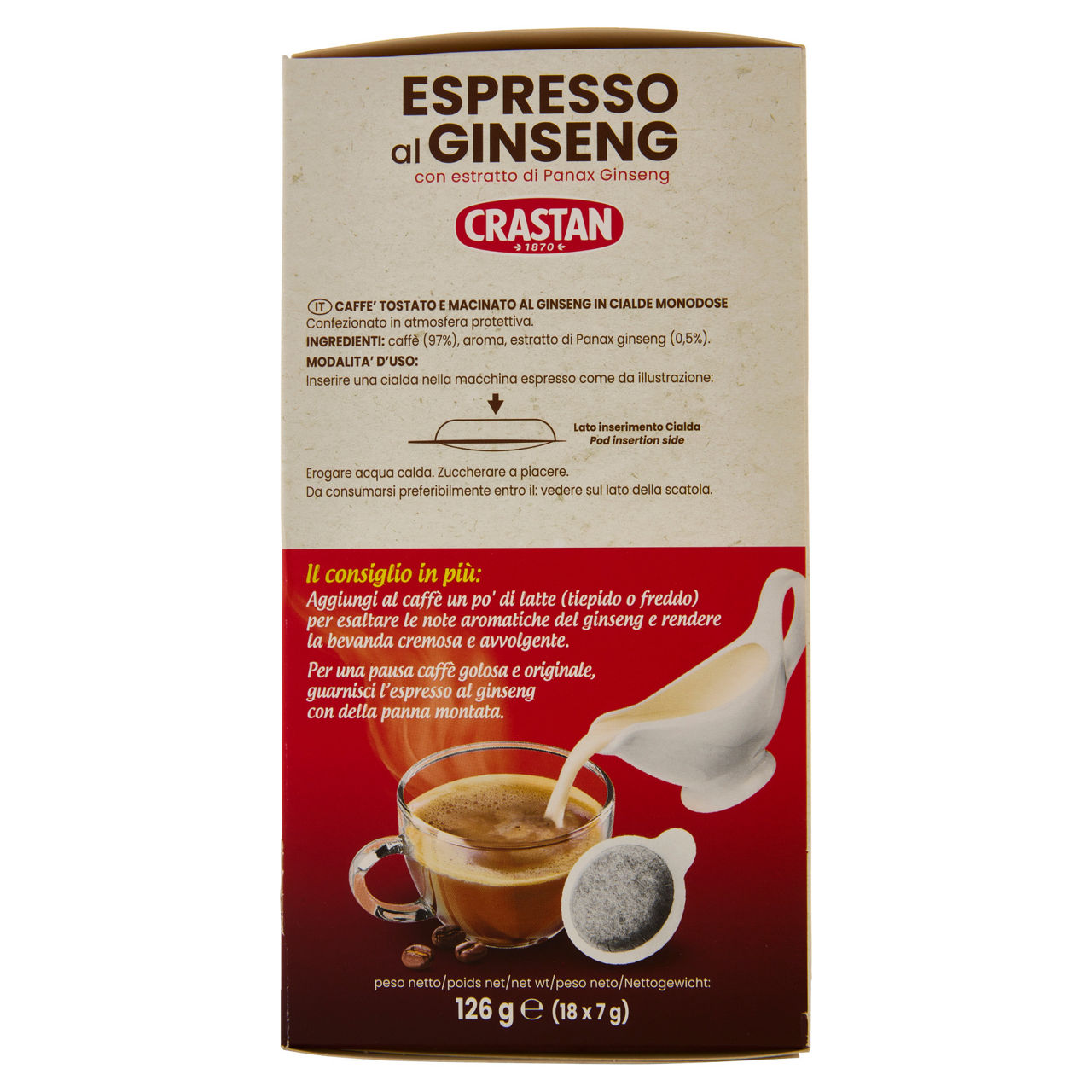 Caffè al ginseng in cialde compostabili per macchine espresso 18 pz - Immagine 51