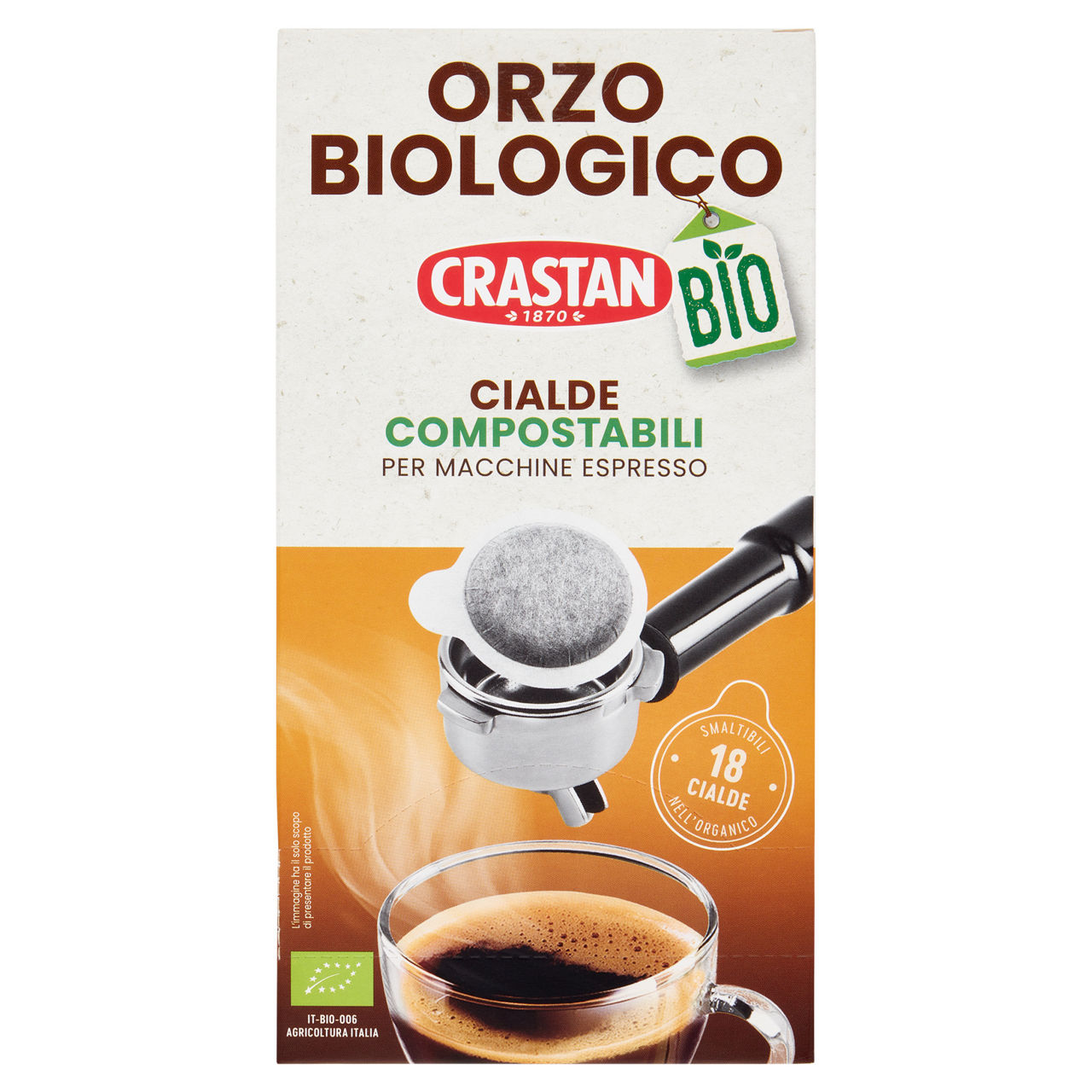 Orzo bio in cialde per macchinette espresso 18 pz