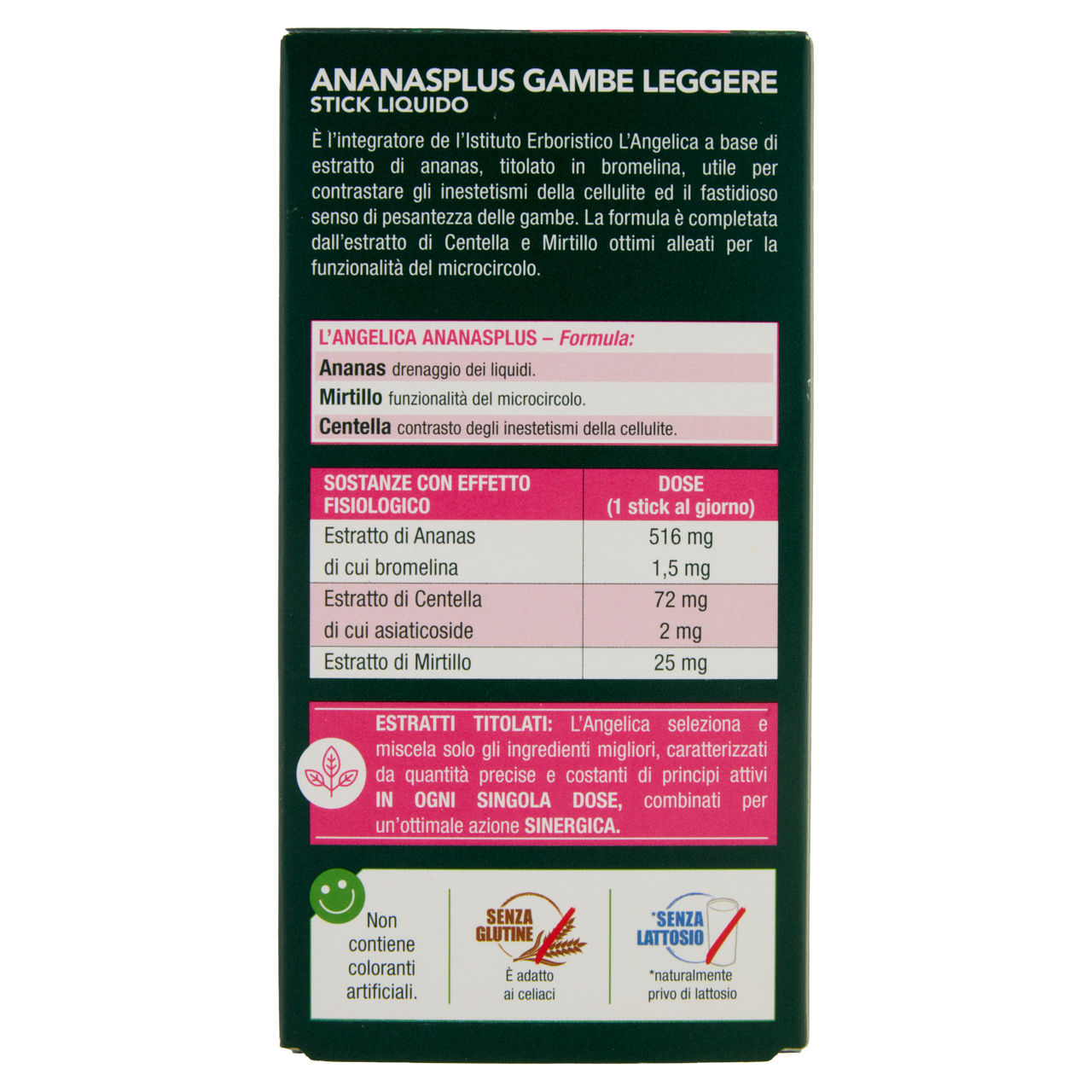 Integratore alimentare Drena e Slim ananas Plus gambe leggere 12 stick liquidi - Immagine 51