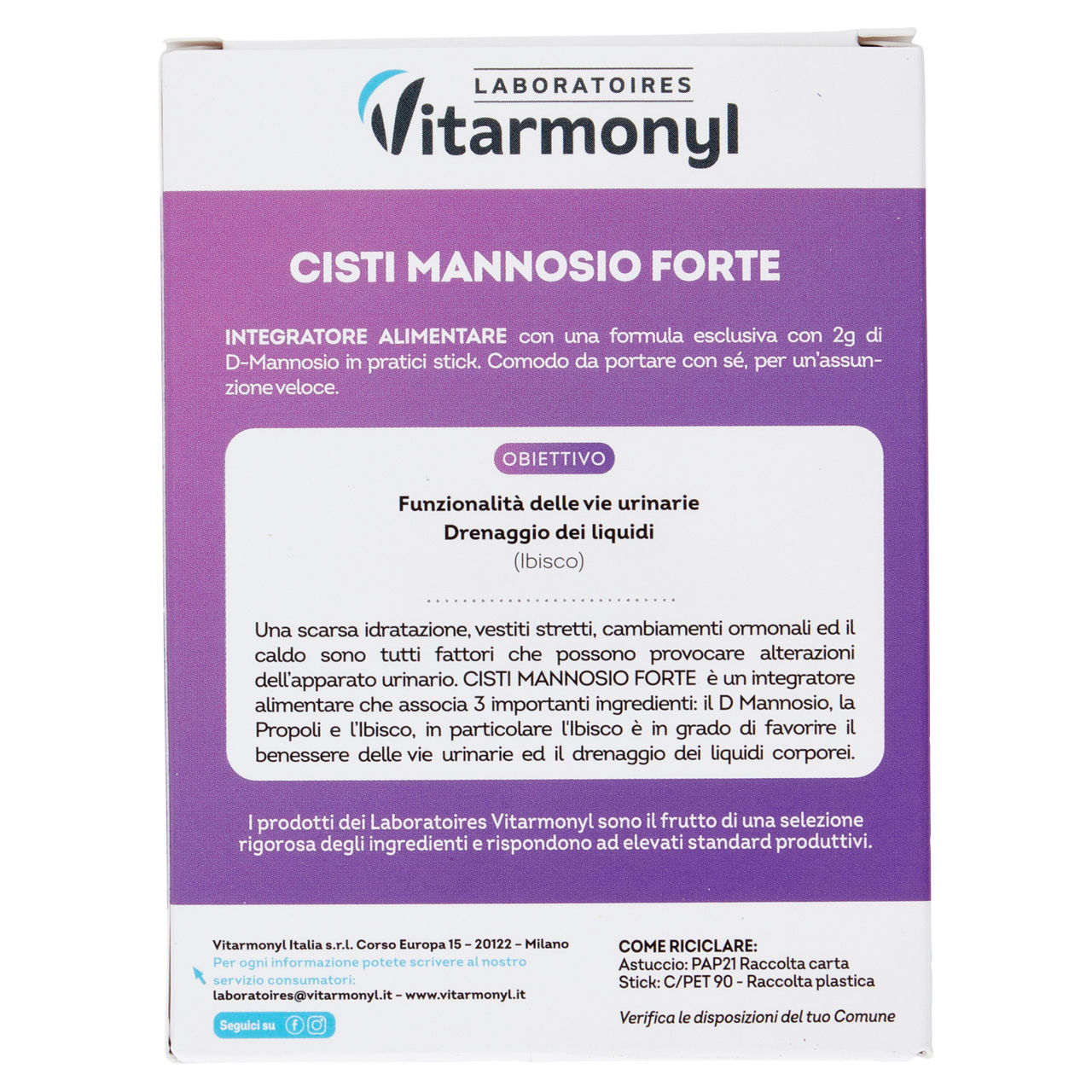 Integratore cisti Mannosio forte 7 stick - Immagine 21