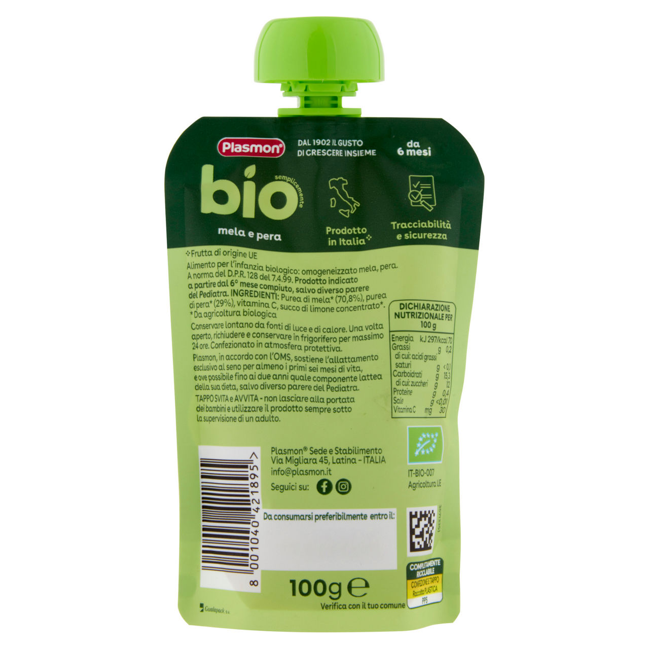 Pouch mela e pera bio 100 gr - Immagine 41