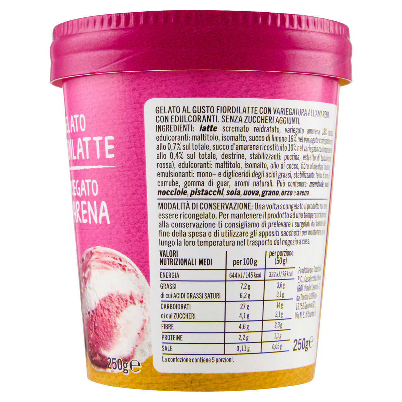 Gelato al fiordilatte variegato amarena 250 gr - Immagine 41