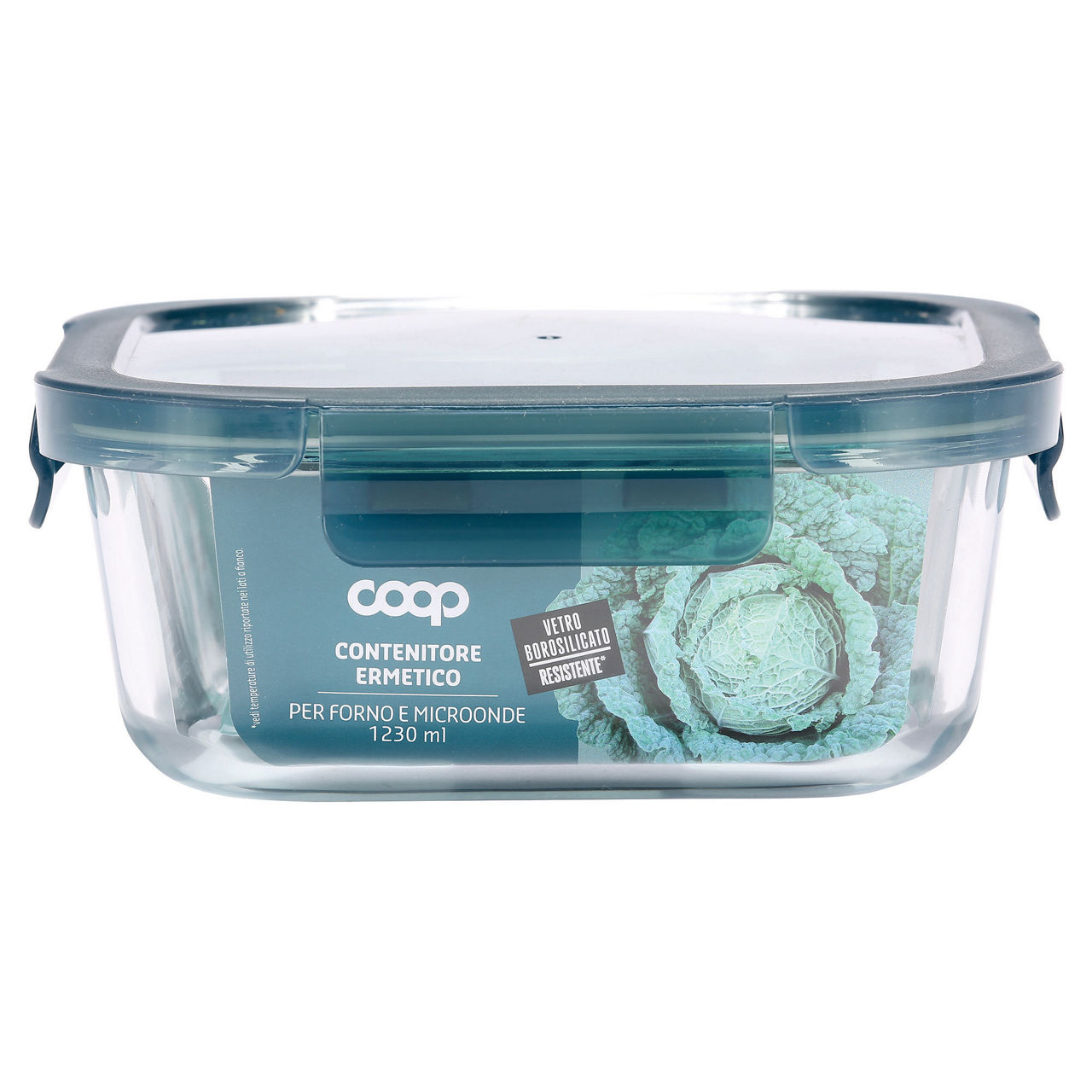 Contenitore ermetico in vetro per forno e microonde 1,23 lt