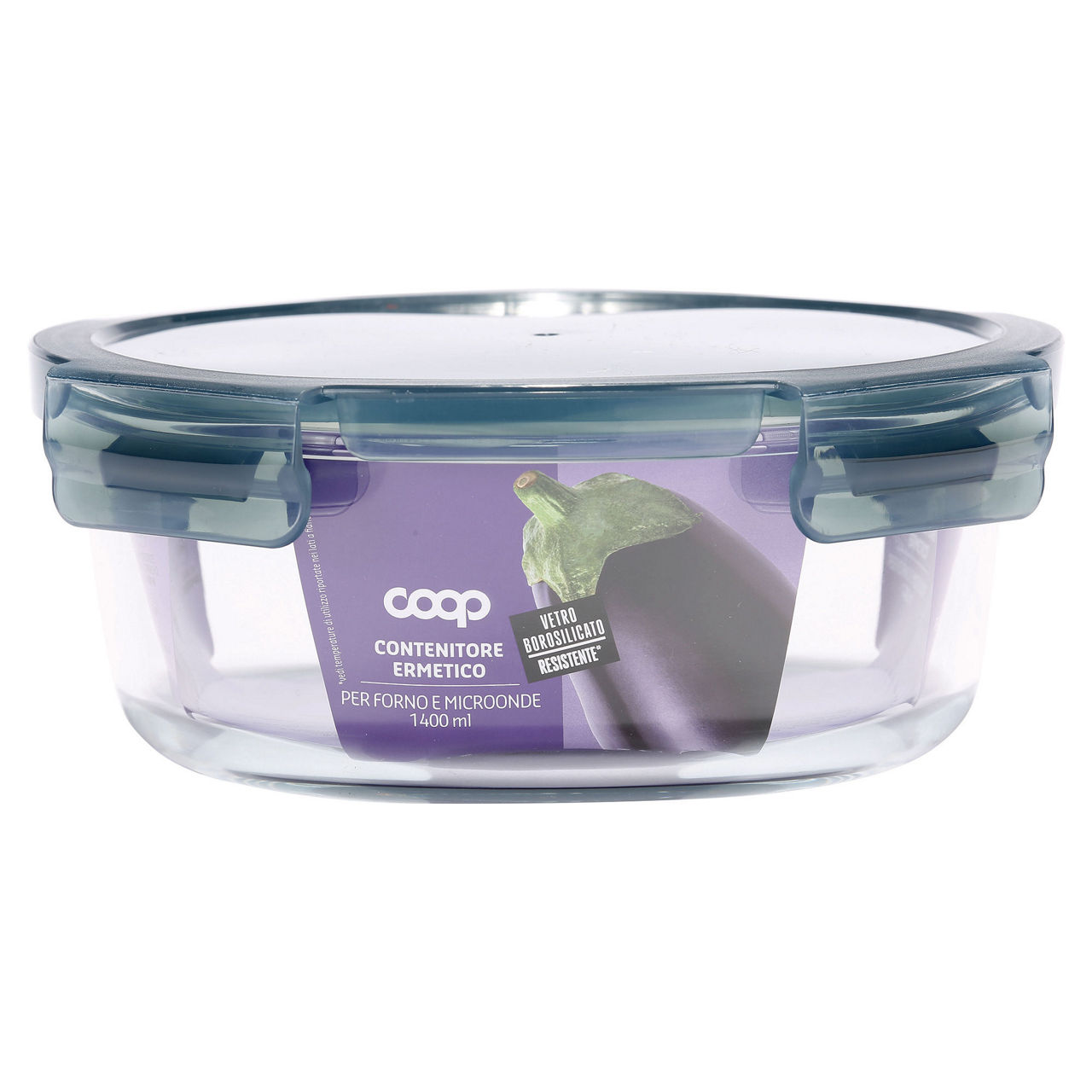 Contenitore ermetico in vetro per forno e microonde 1,4 lt