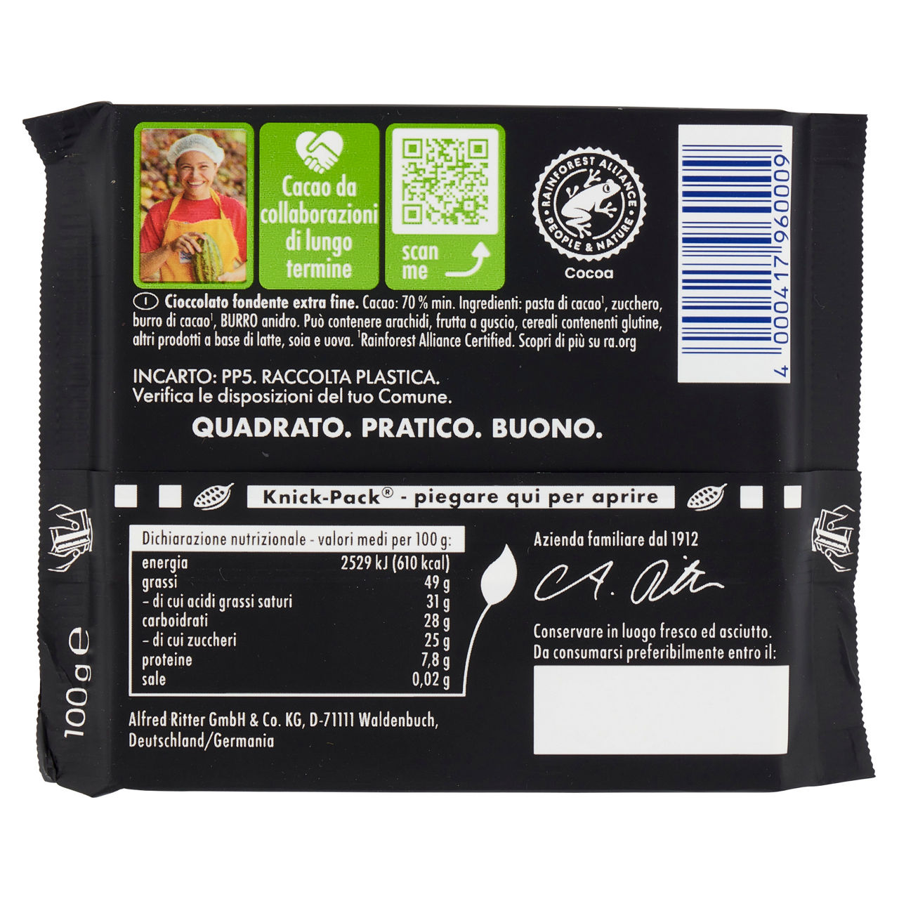 Tavoletta di cioccolato fondente extra 70% 100 gr - Immagine 31