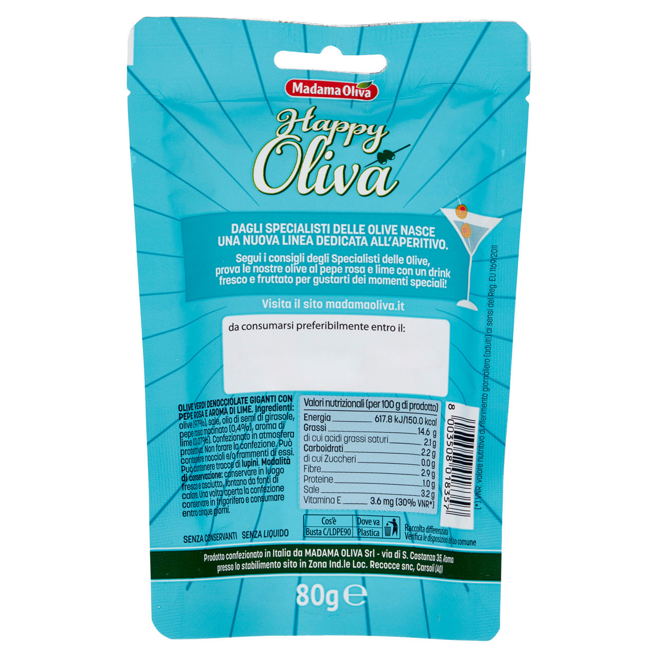 Olive verdi giganti denocciolate pepe rosa e lime 80 gr - Immagine 31