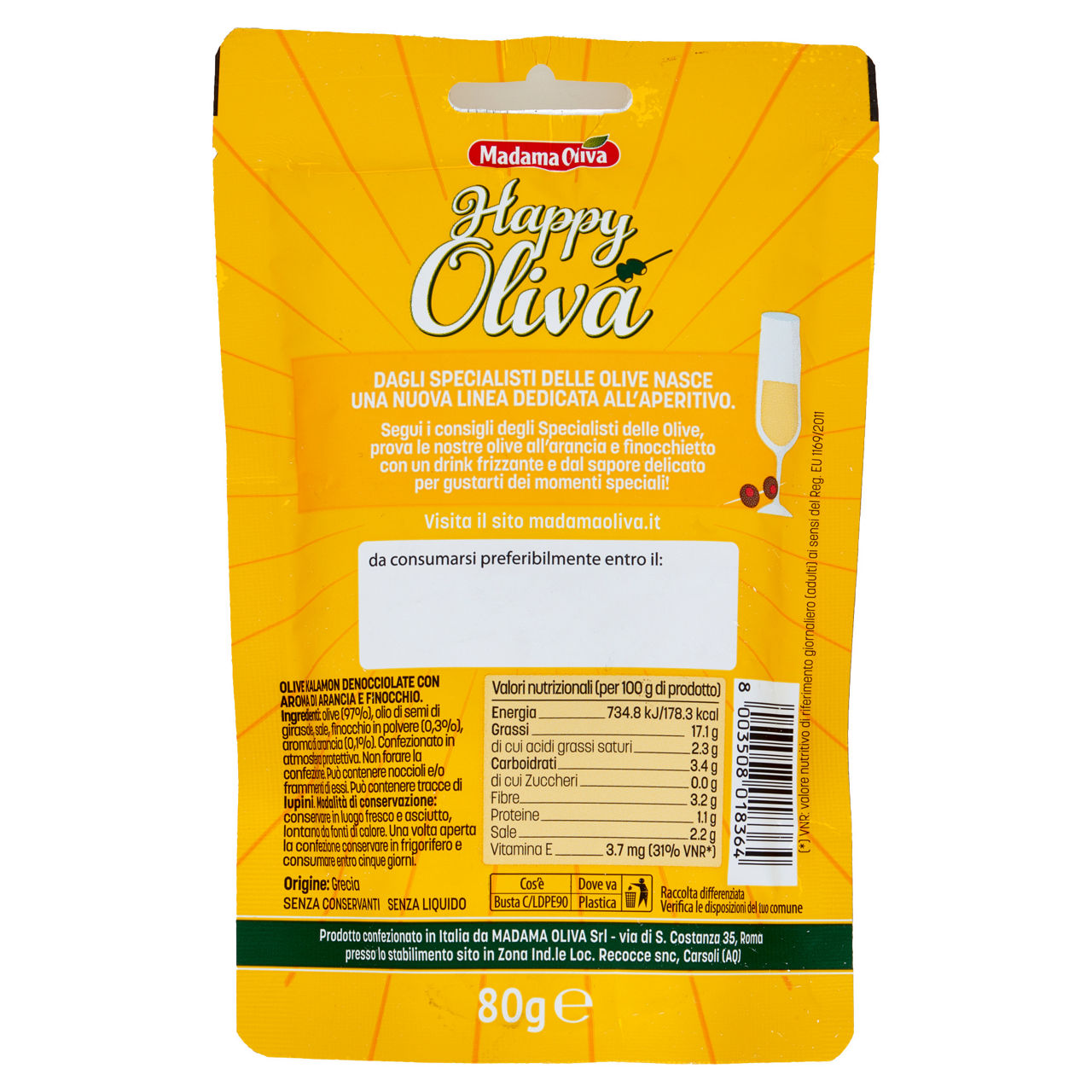 Olive kalamon denocciolate arancia e finocchietto 80 gr - Immagine 11