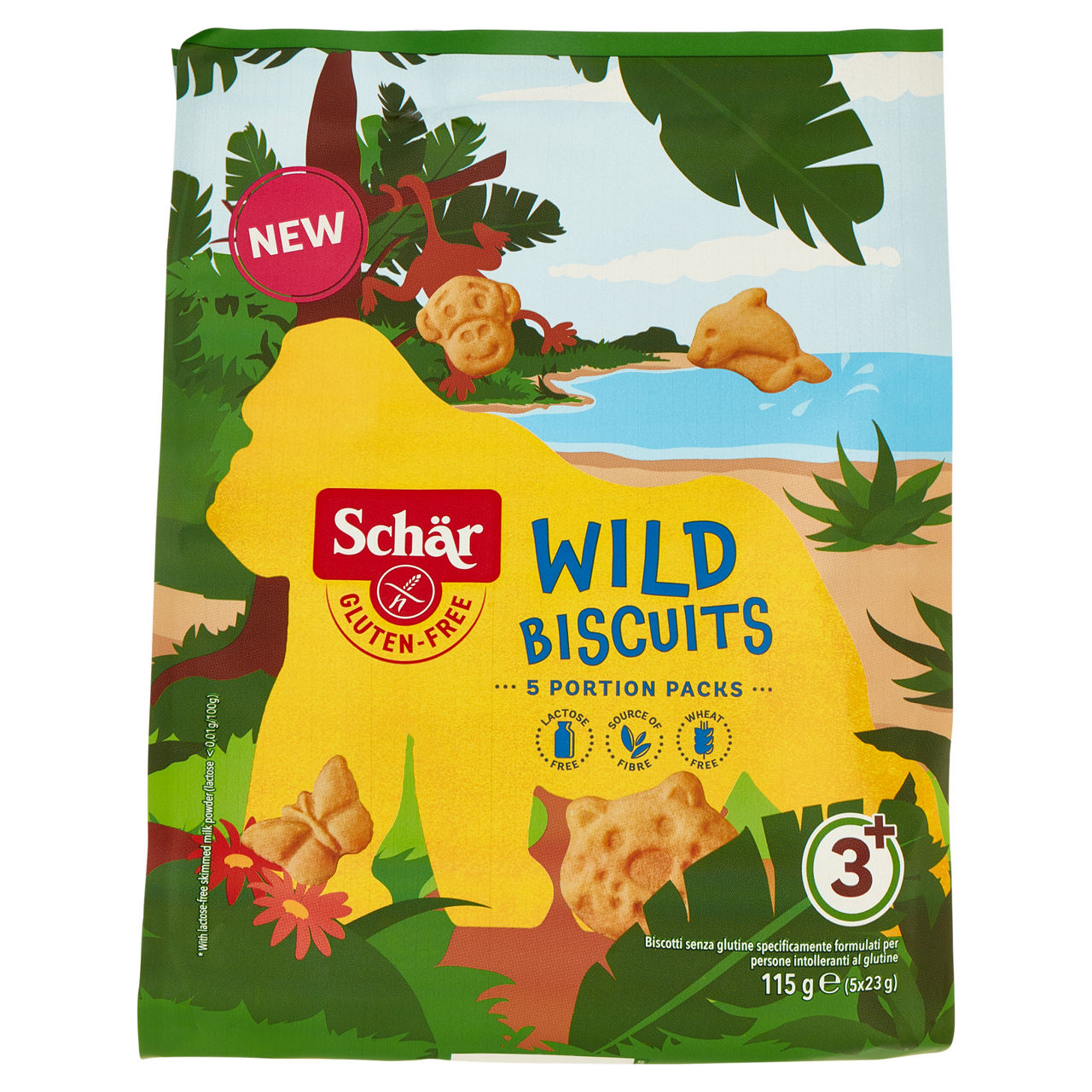 Biscotti Wild Biscuits senza glutine 5 pack 115 gr