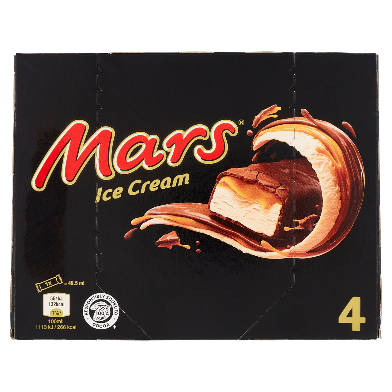 Barrette gelato al cioccolato e caramello 4 pz
