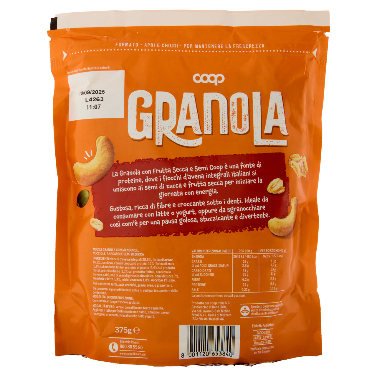 Granola di frutta secca e semi 375 gr - Immagine 41