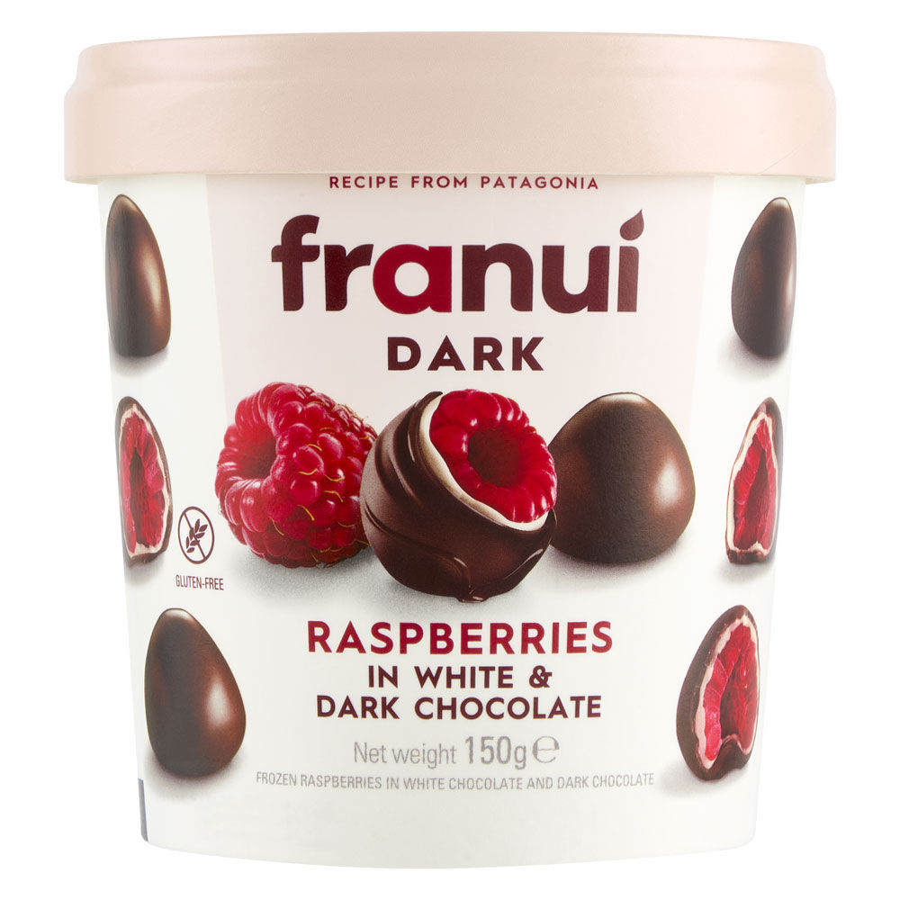 FRANUI LAMPONI CIOCCOLATO BIANCO E FONDENTE 150G NEW - Immagine 01