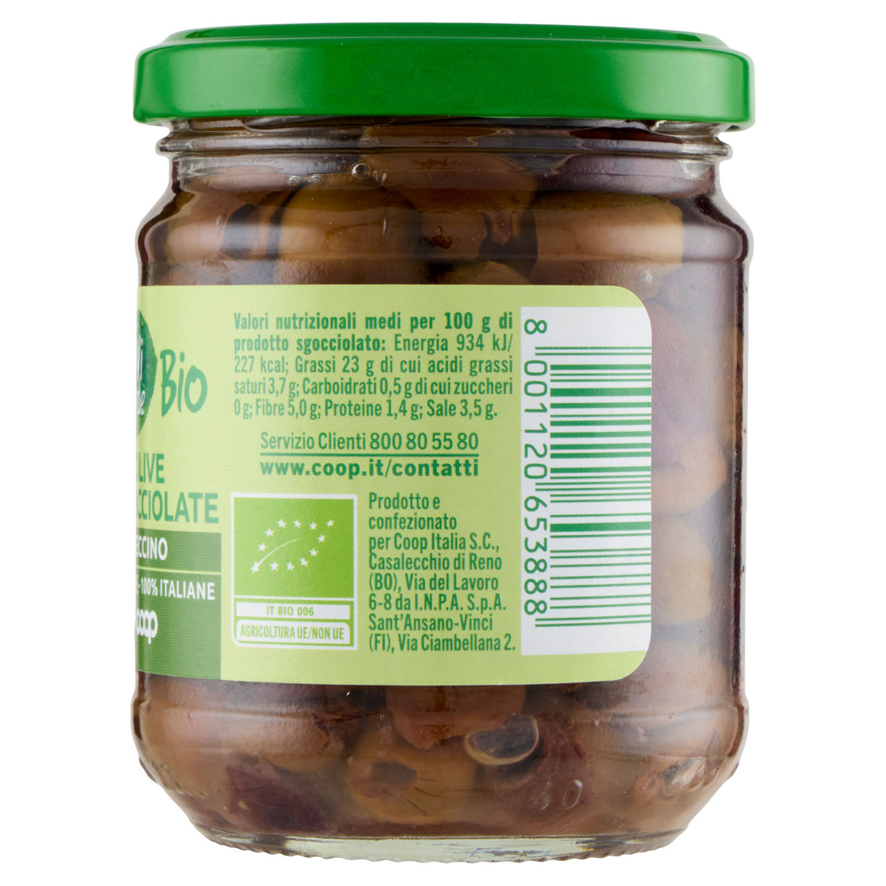 Olive leccino bio snocciolate viviverde coop g 180 sgocc g 120 - Immagine 41