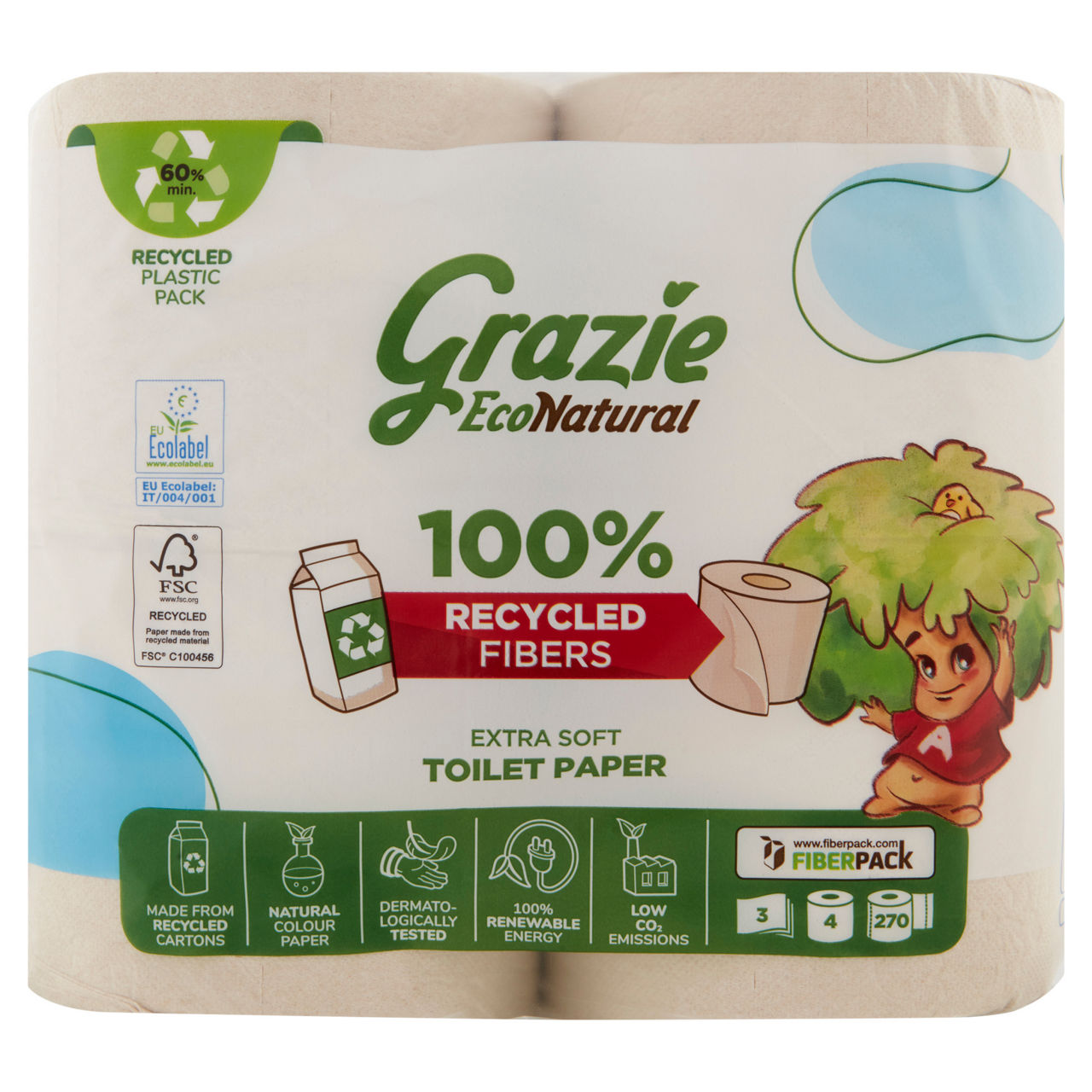 Carta igienica maxi rotoli extra soft 3 veli 270 strappi 4 pz - Immagine 01