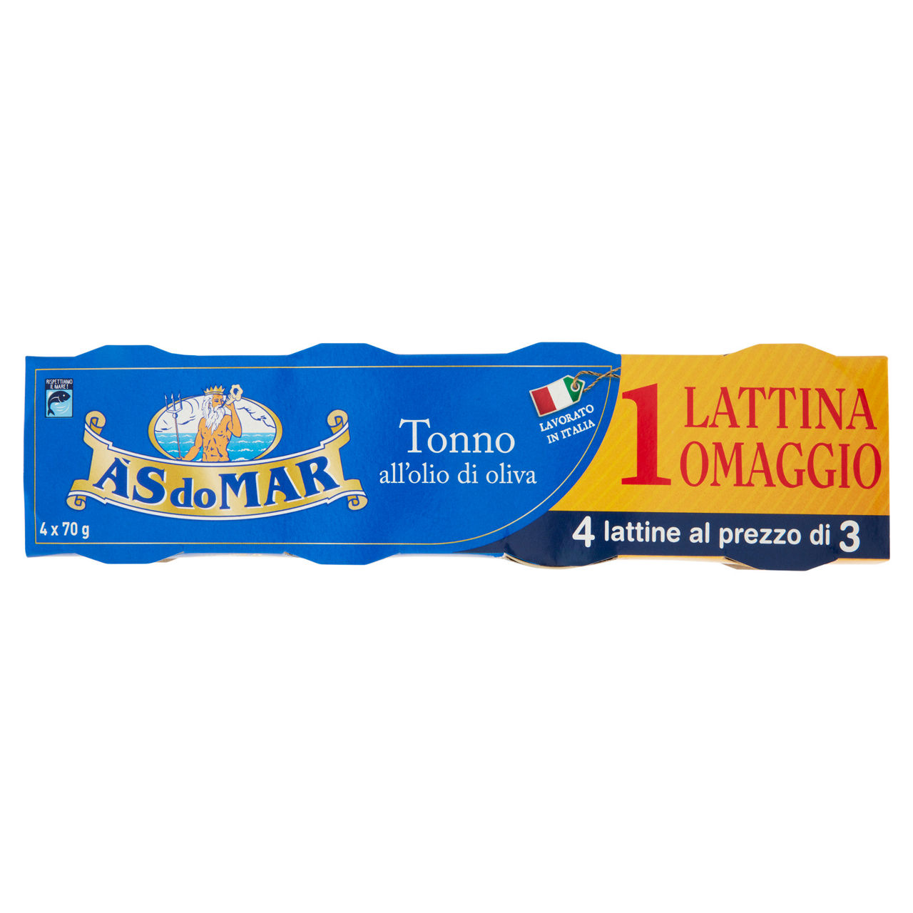 Tonno olio d'oliva + omaggio asdomar 70g x 3 g 210 - Immagine 01