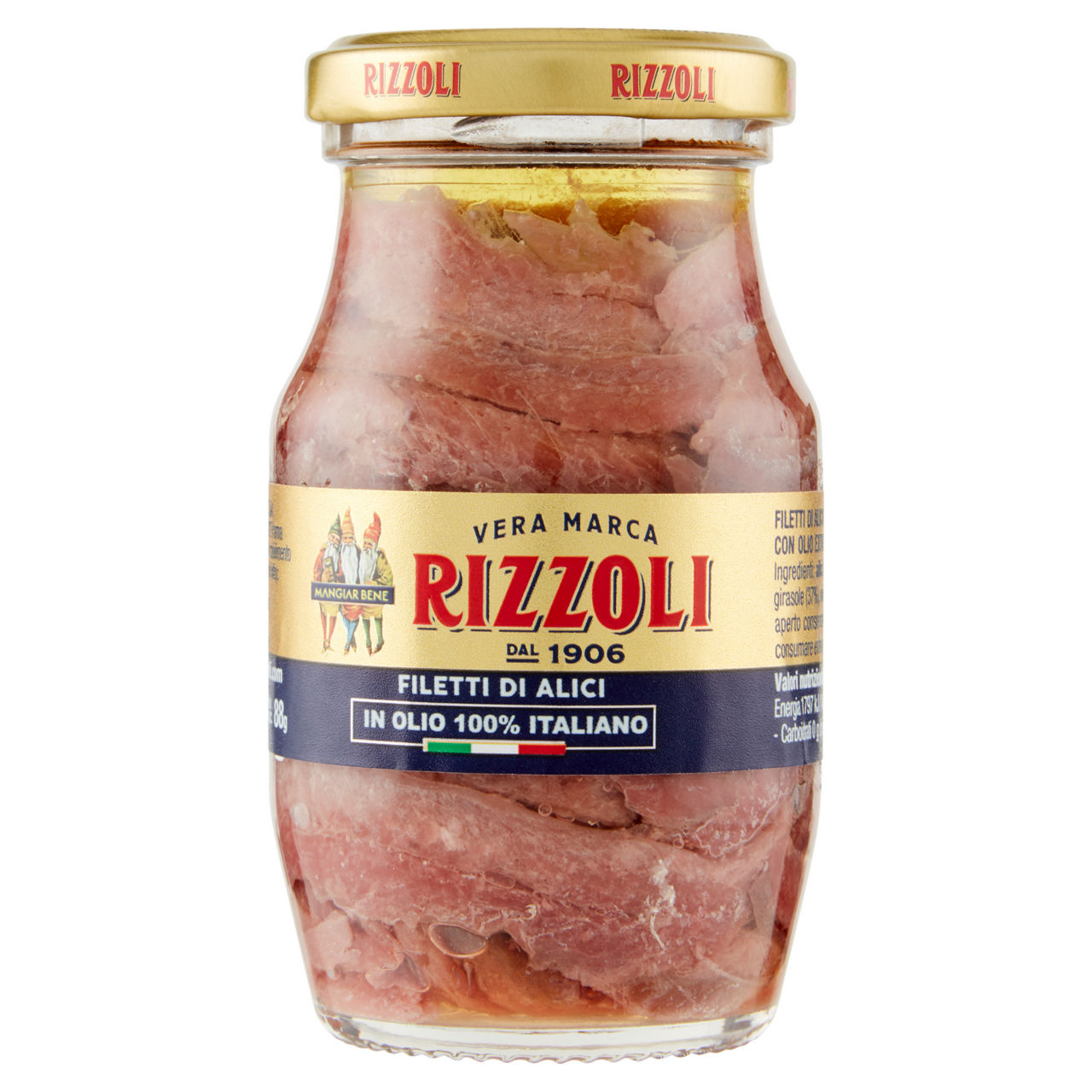 Filetti di alici in olio 100% italiano 150 gr