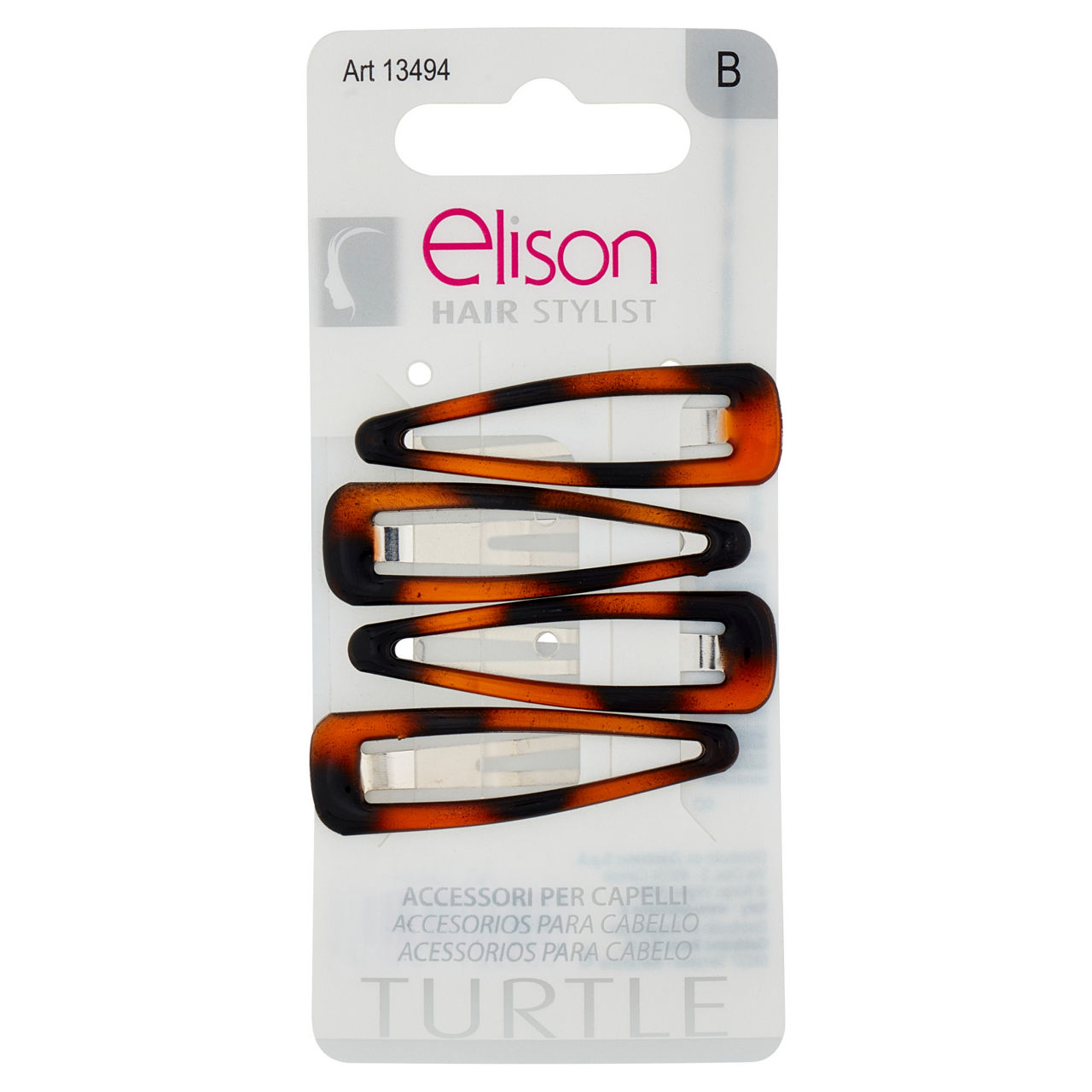 Mollette per capelli clic clac elison small turtle pz.4 - Immagine 01