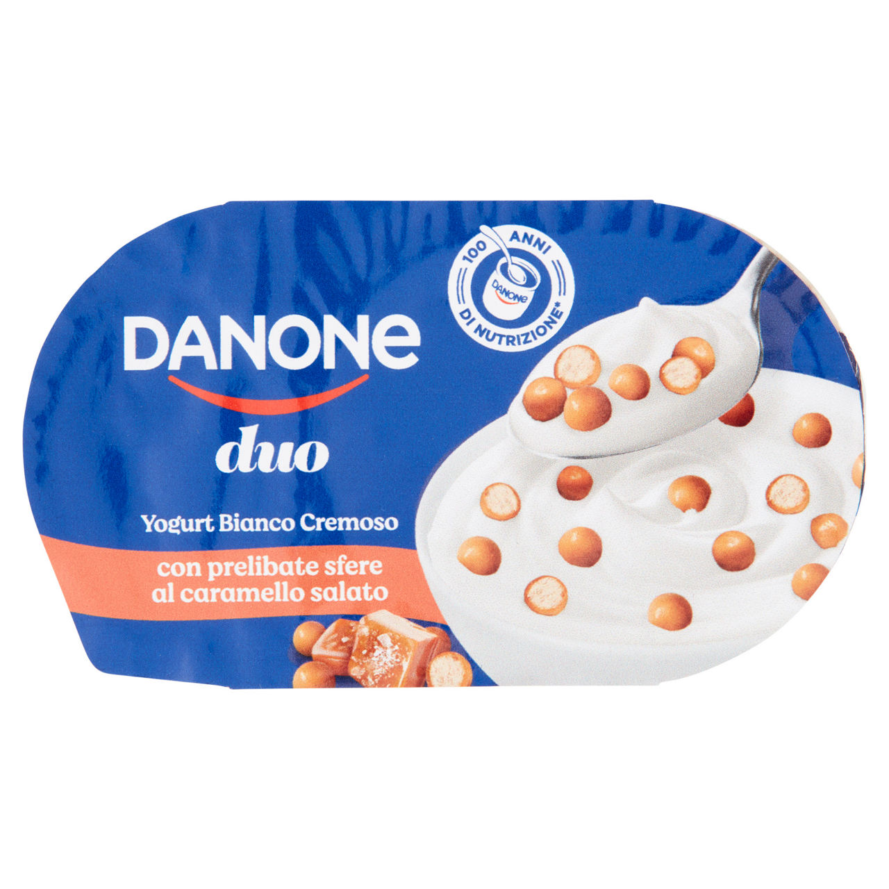Yogurt duo bianco cremoso con sfere al caramello salato 98 gr