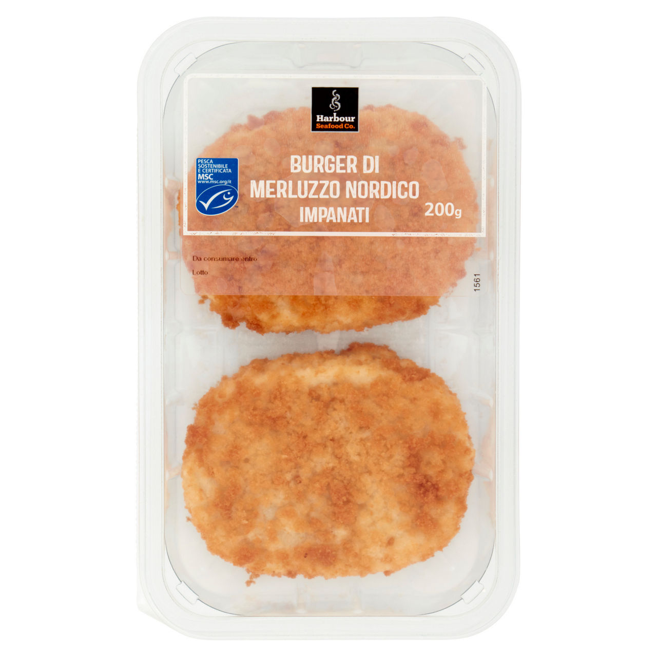 Burger di merluzzo nordico impanati 200 gr