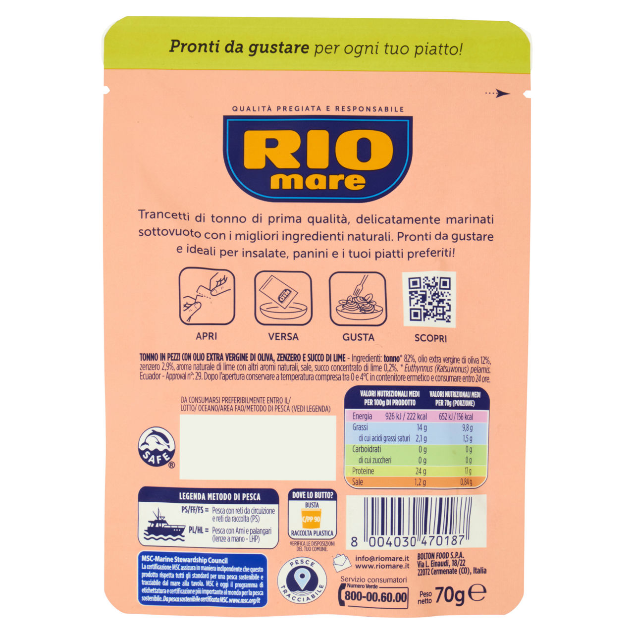 Trancetti tonno il olio ex.vergine oliva lime & zenzero rio mare g70x12 - Immagine 51