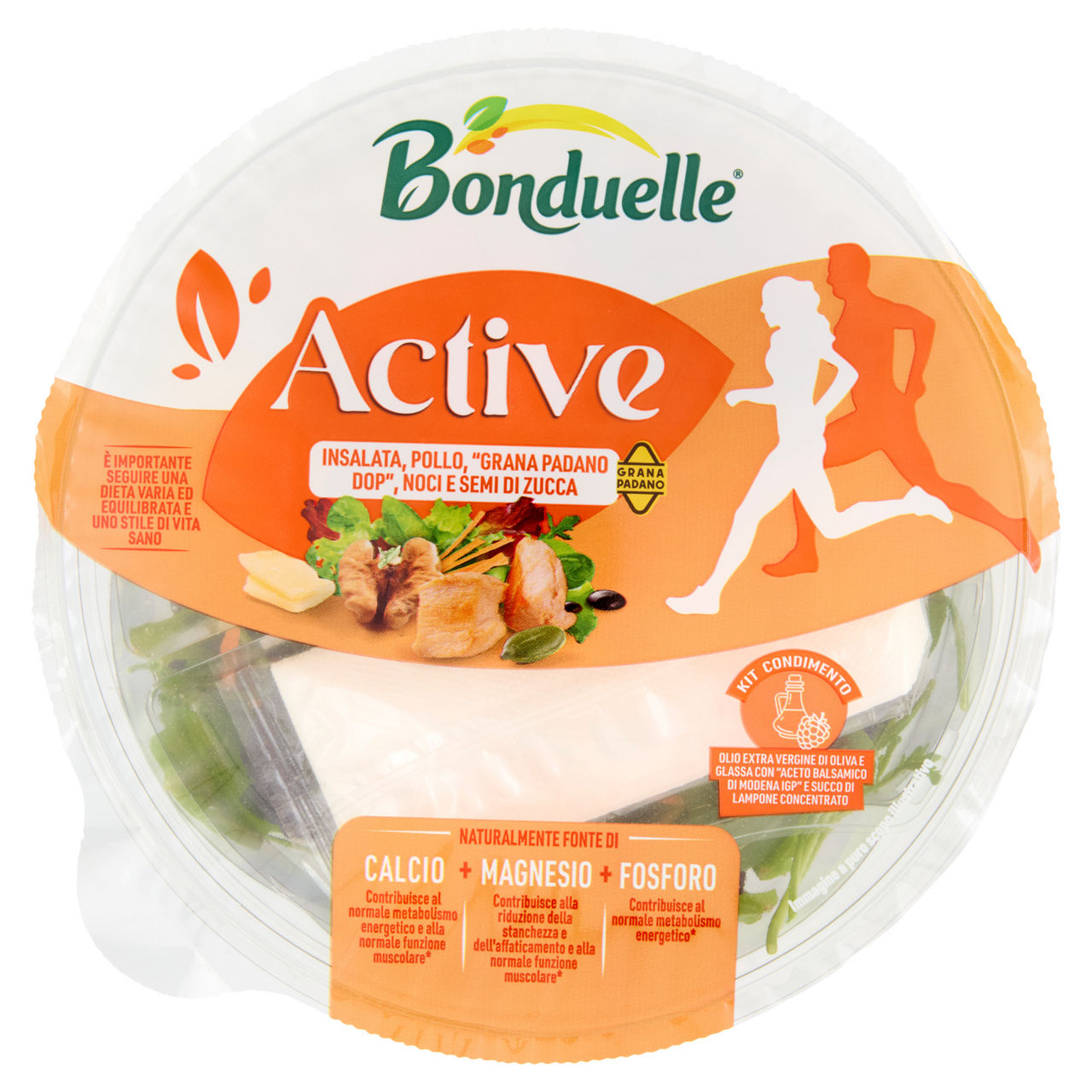 Insalata Active con pollo Grana Padano DOP noci e semi di zucca 130 gr
