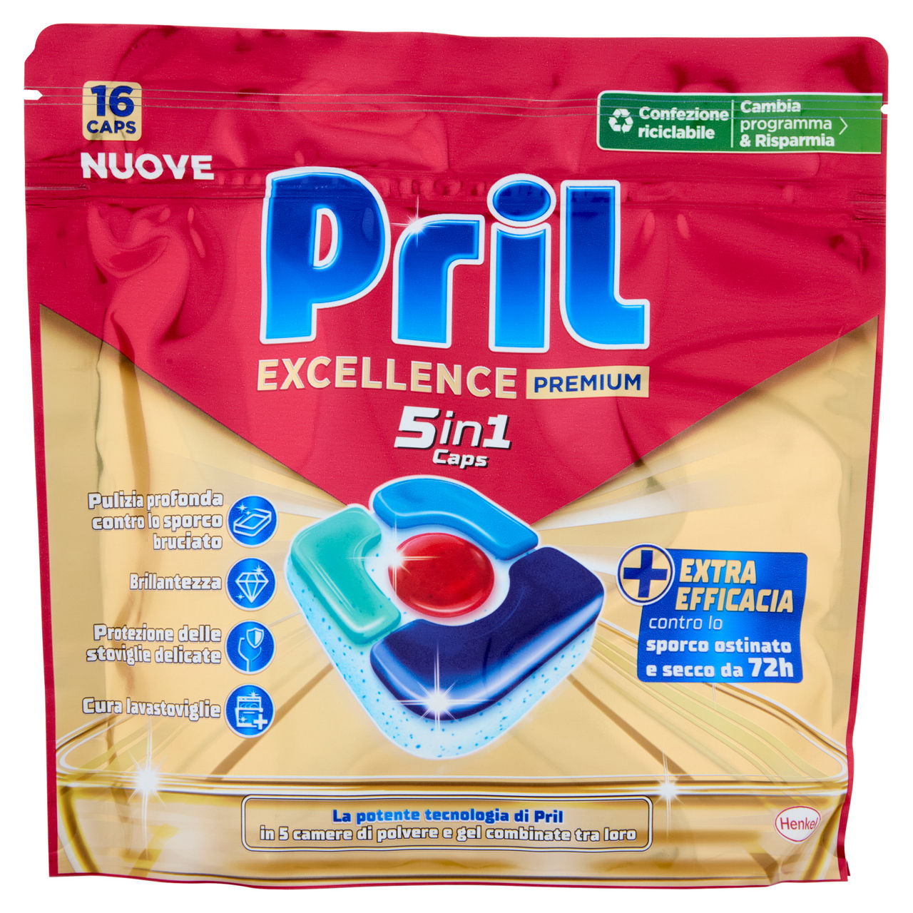 Detersivo lavastoviglie in caps 5in1 Excellence Premium 14 pz + 2 omaggio