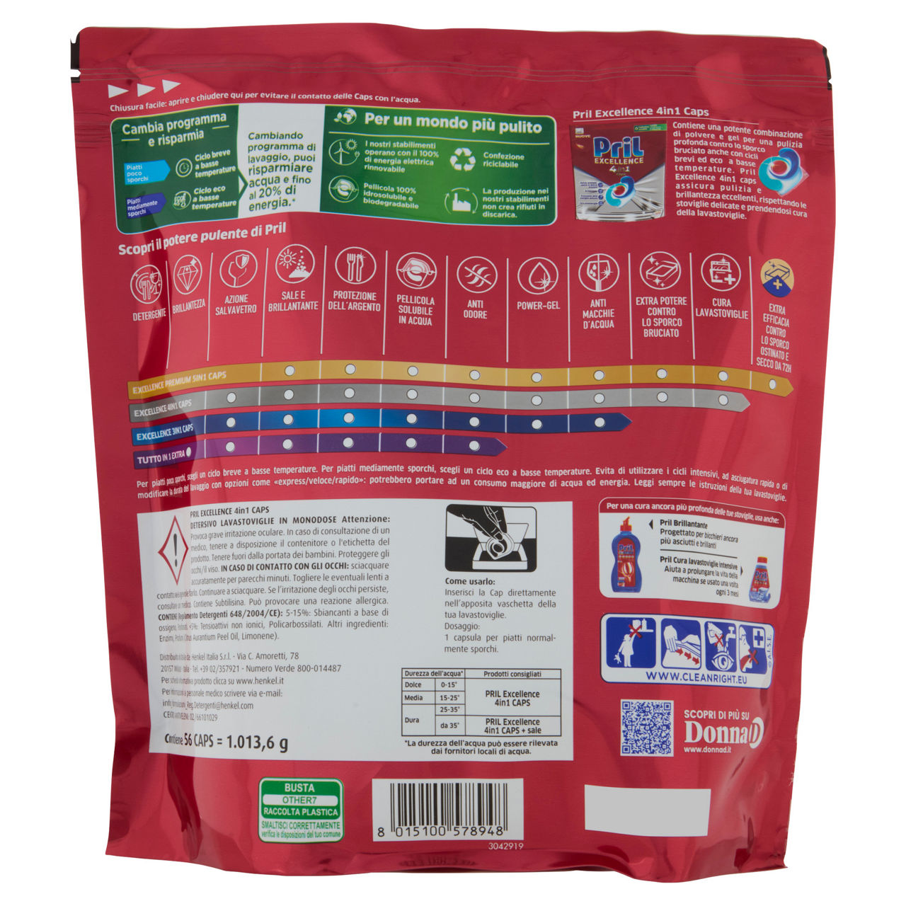 Detersivo lavastoviglie in caps 4 in 1 Excellence 56 pz - Immagine 51